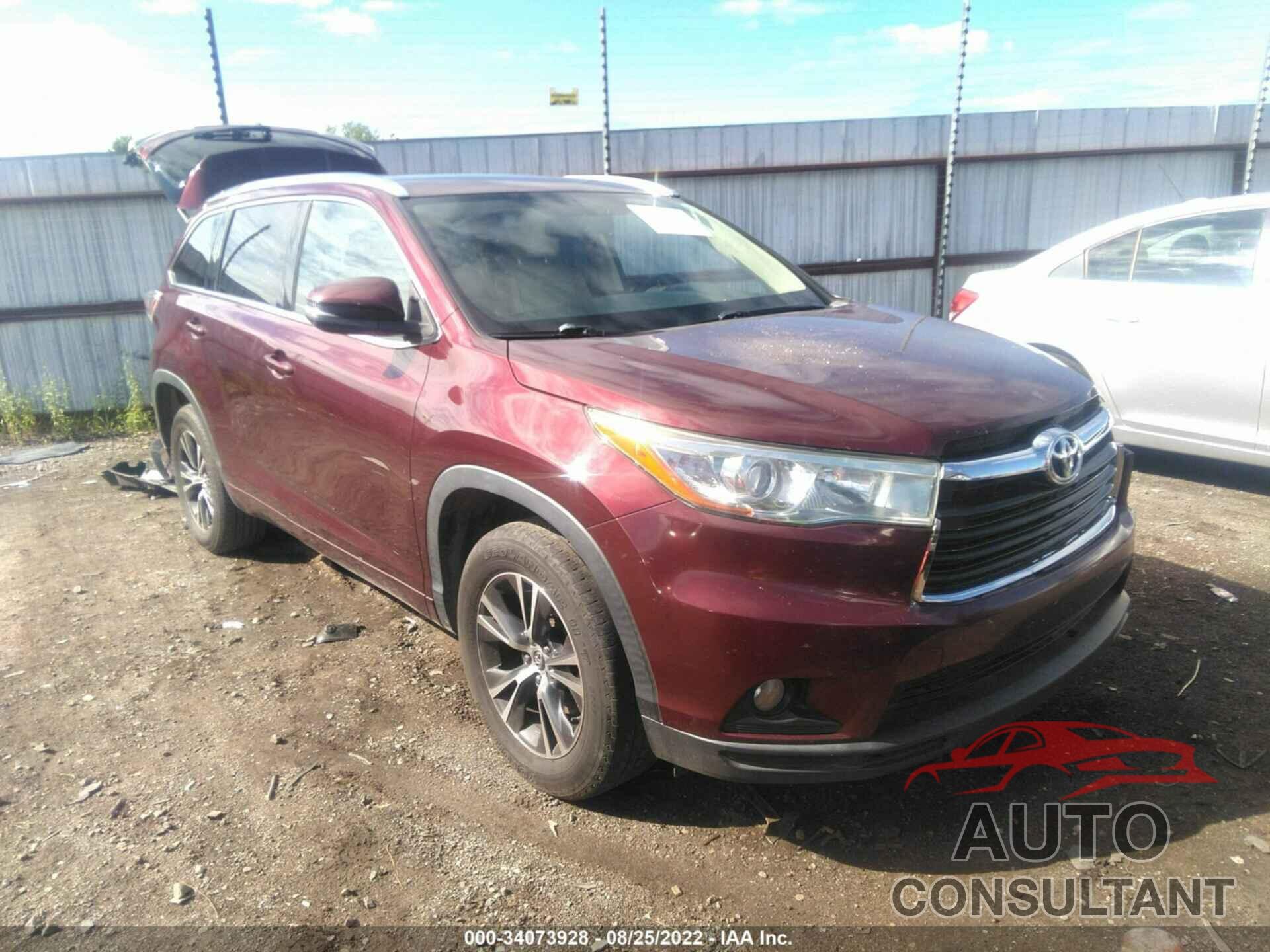 TOYOTA HIGHLANDER 2016 - 5TDKKRFH9GS166139