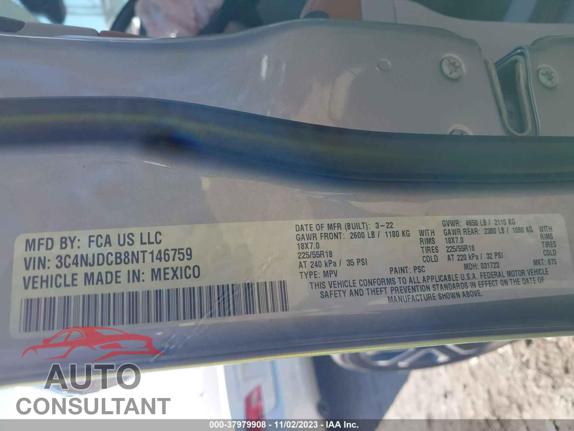 JEEP COMPASS 2022 - 3C4NJDCB8NT146759