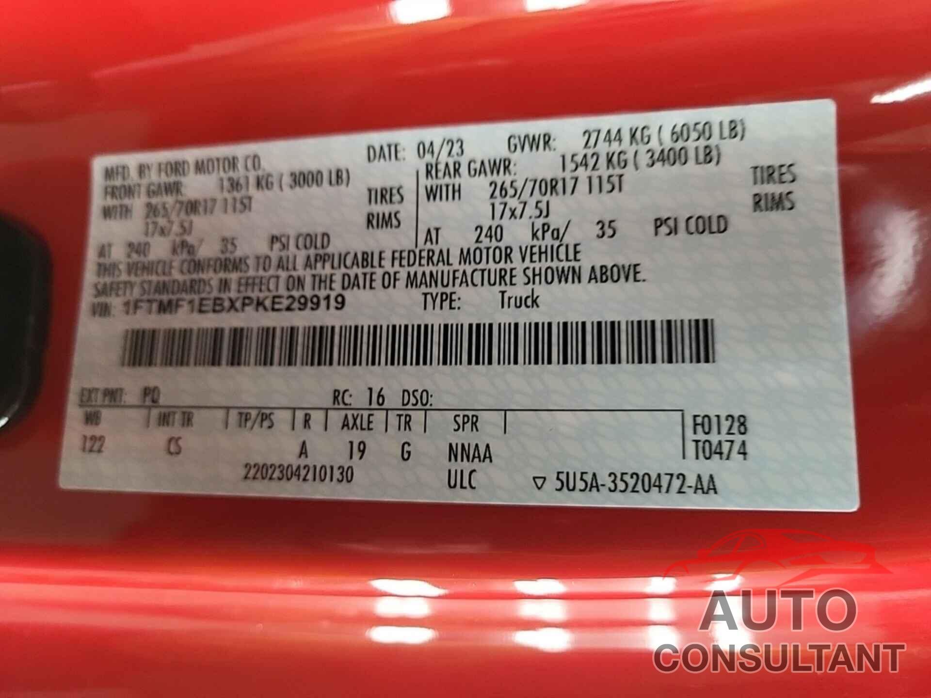 FORD F-150 2023 - 1FTMF1EBXPKE29919