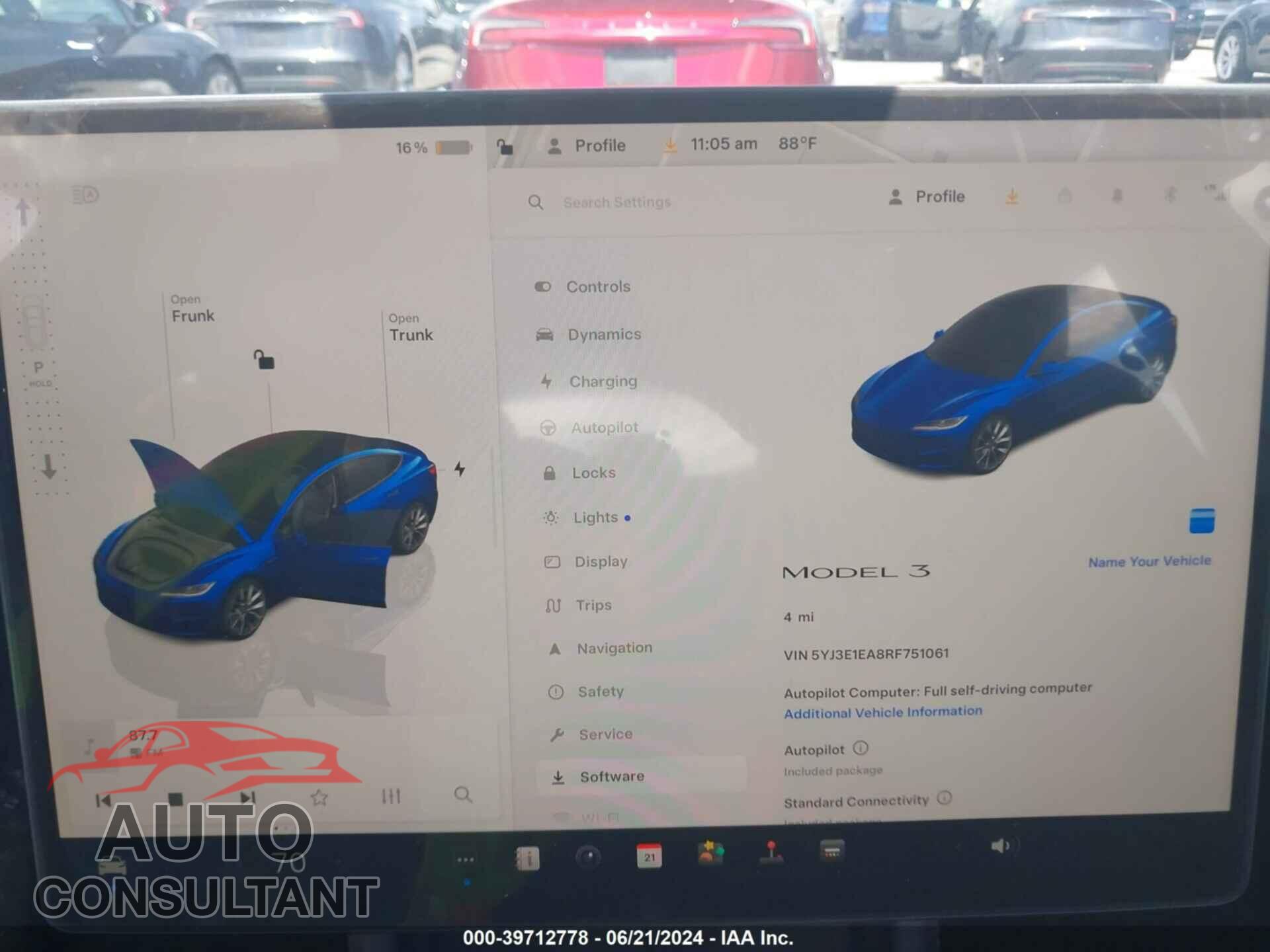 TESLA MODEL 3 2024 - 5YJ3E1EA8RF751061