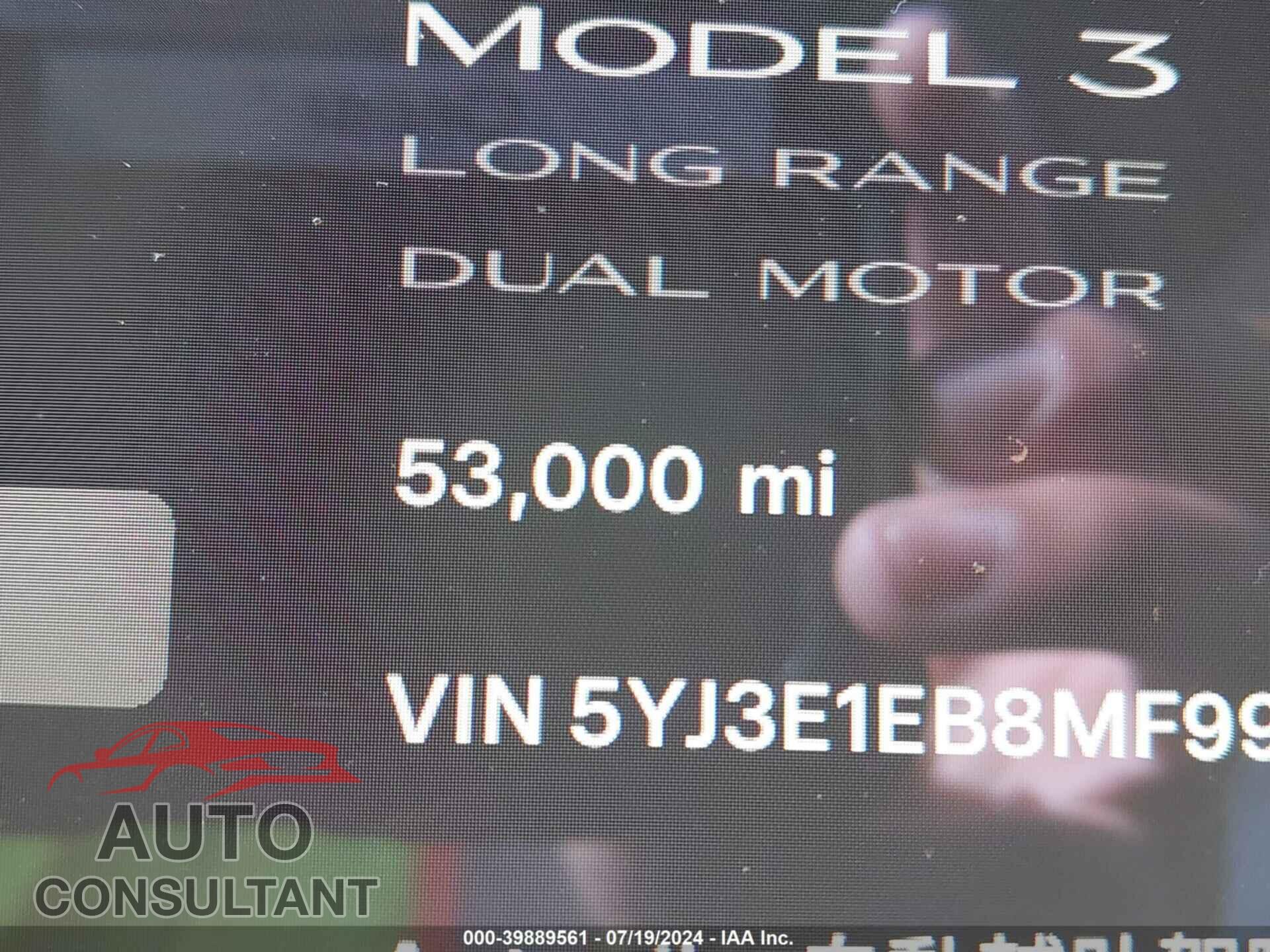 TESLA MODEL 3 2021 - 5YJ3E1EB8MF995875