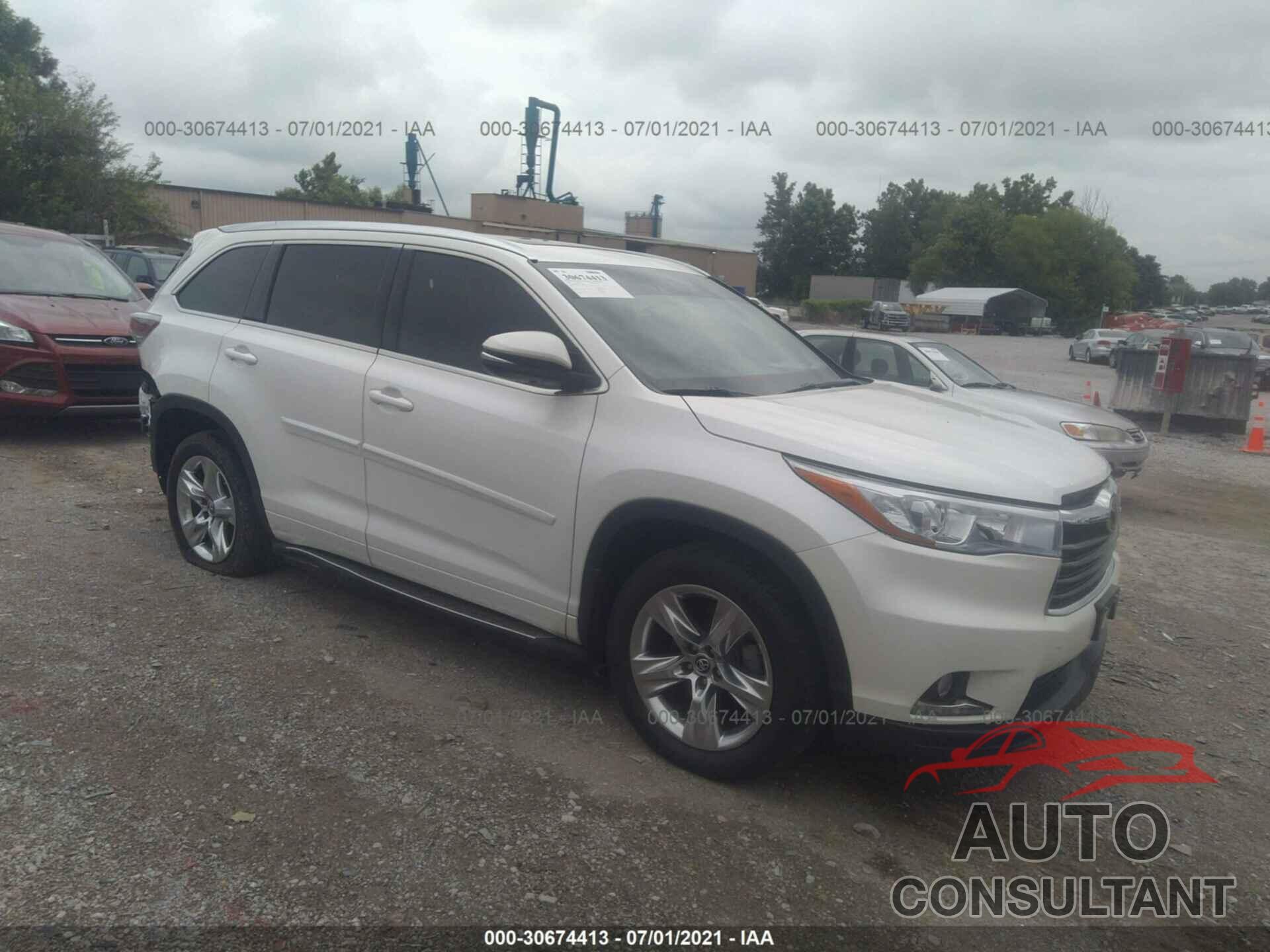 TOYOTA HIGHLANDER 2016 - 5TDDKRFH1GS243871
