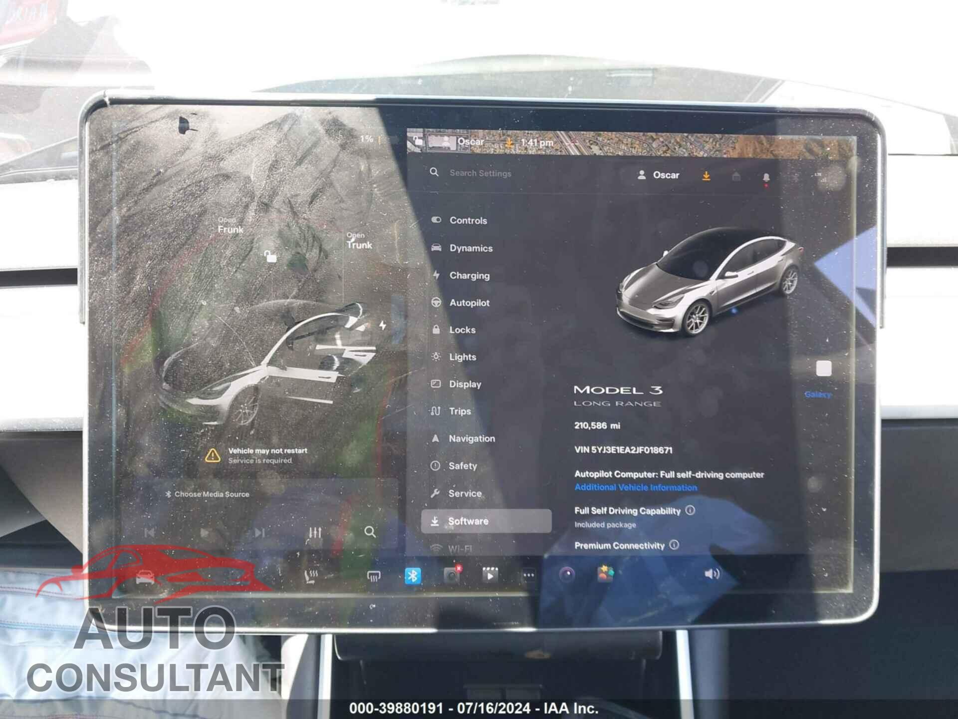 TESLA MODEL 3 2018 - 5YJ3E1EA2JF018671
