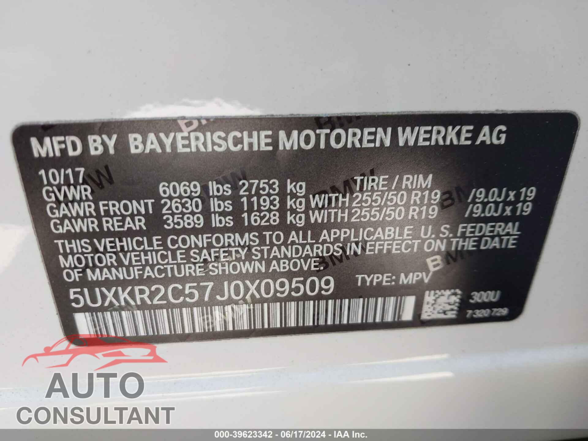 BMW X5 2018 - 5UXKR2C57J0X09509