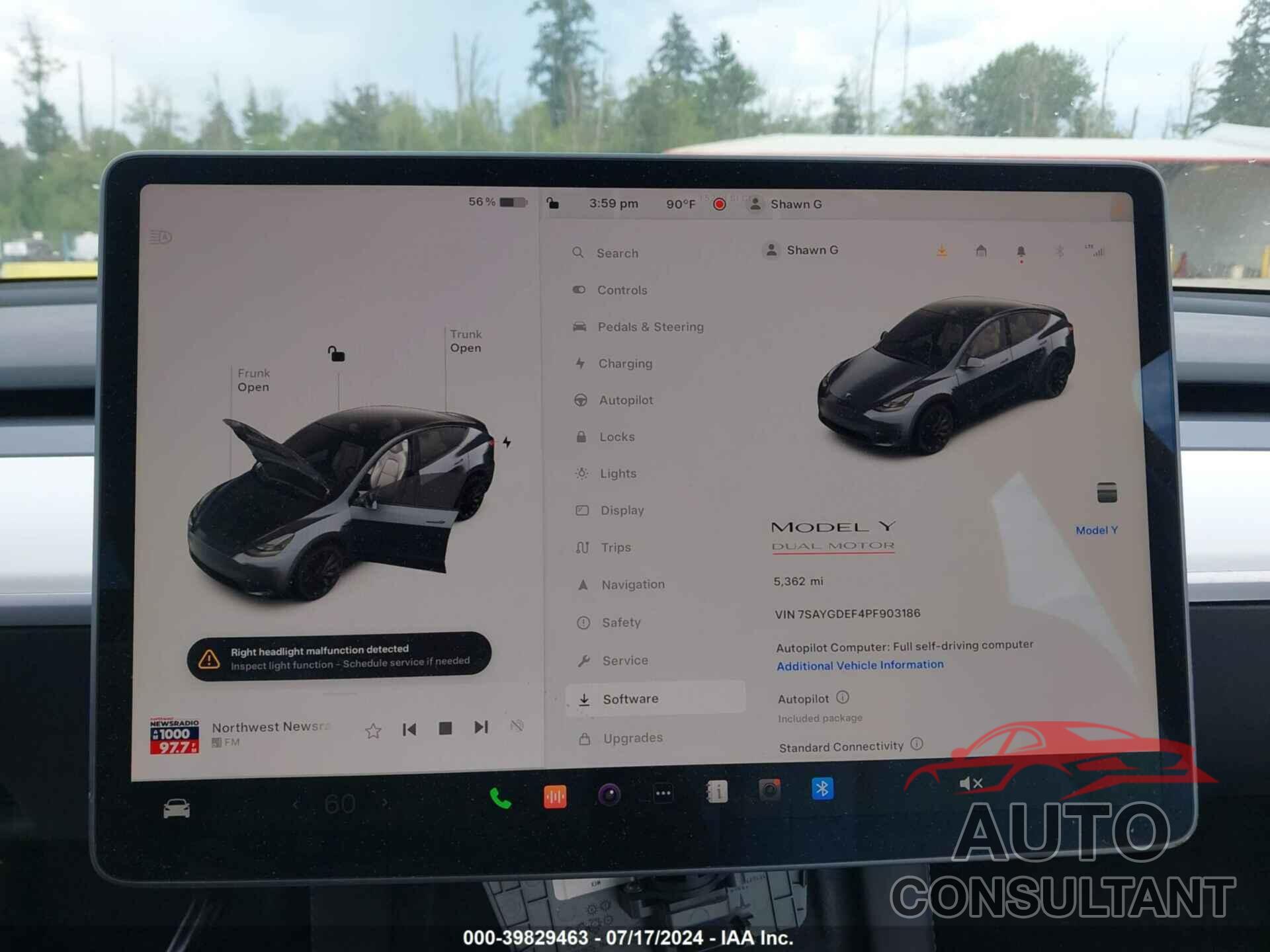TESLA MODEL Y 2023 - 7SAYGDEF4PF903186