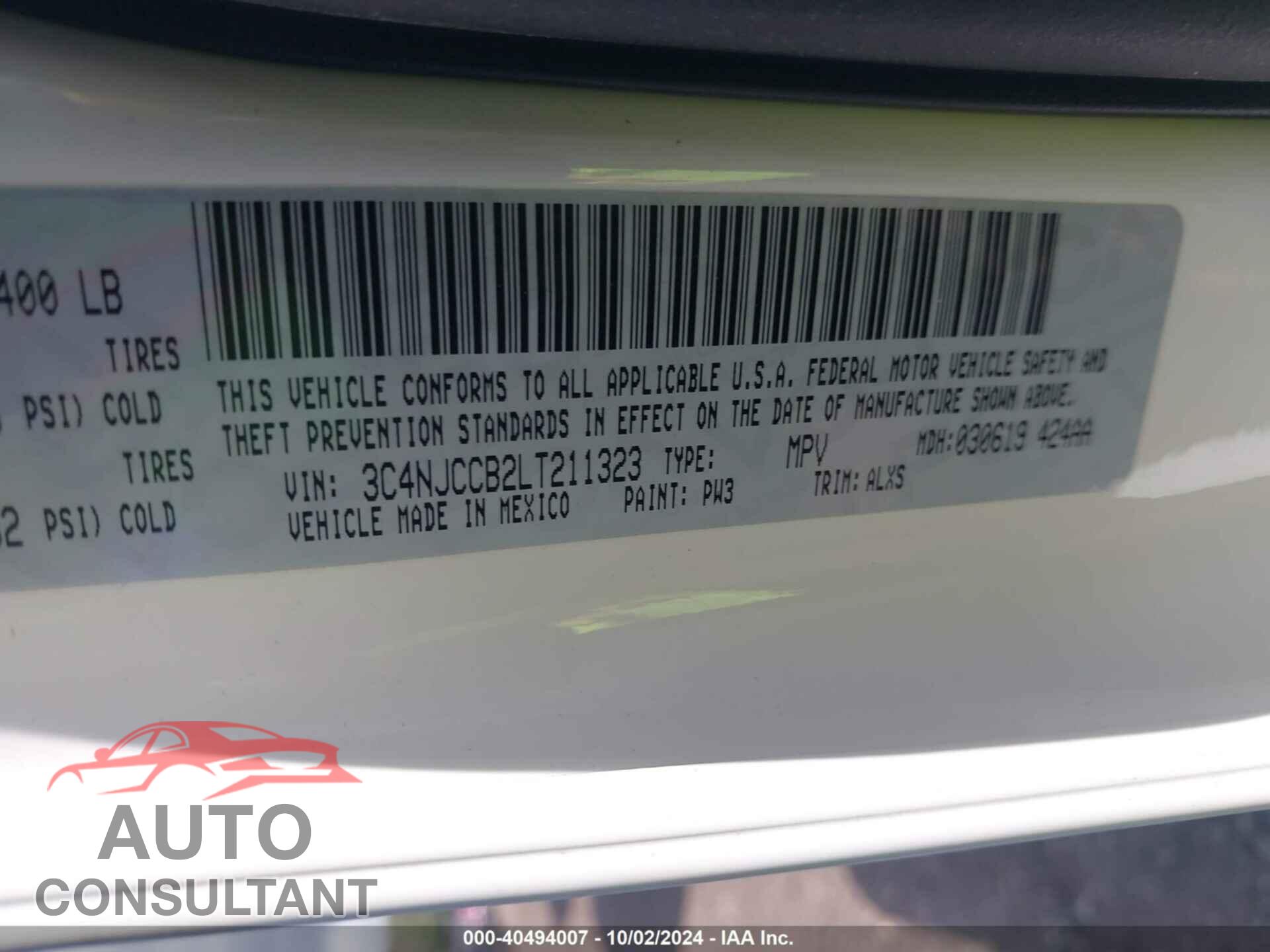 JEEP COMPASS 2020 - 3C4NJCCB2LT211323