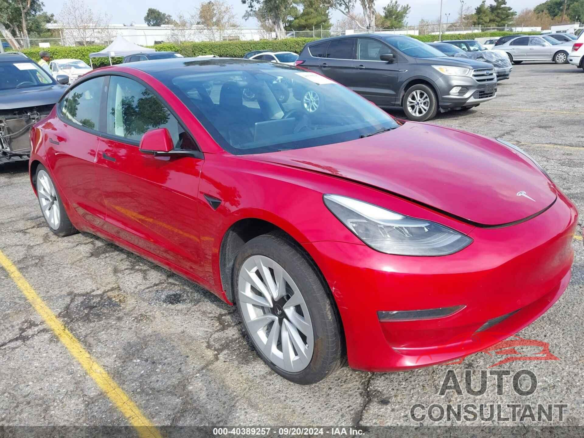 TESLA MODEL 3 2022 - 5YJ3E1EAXNF254636