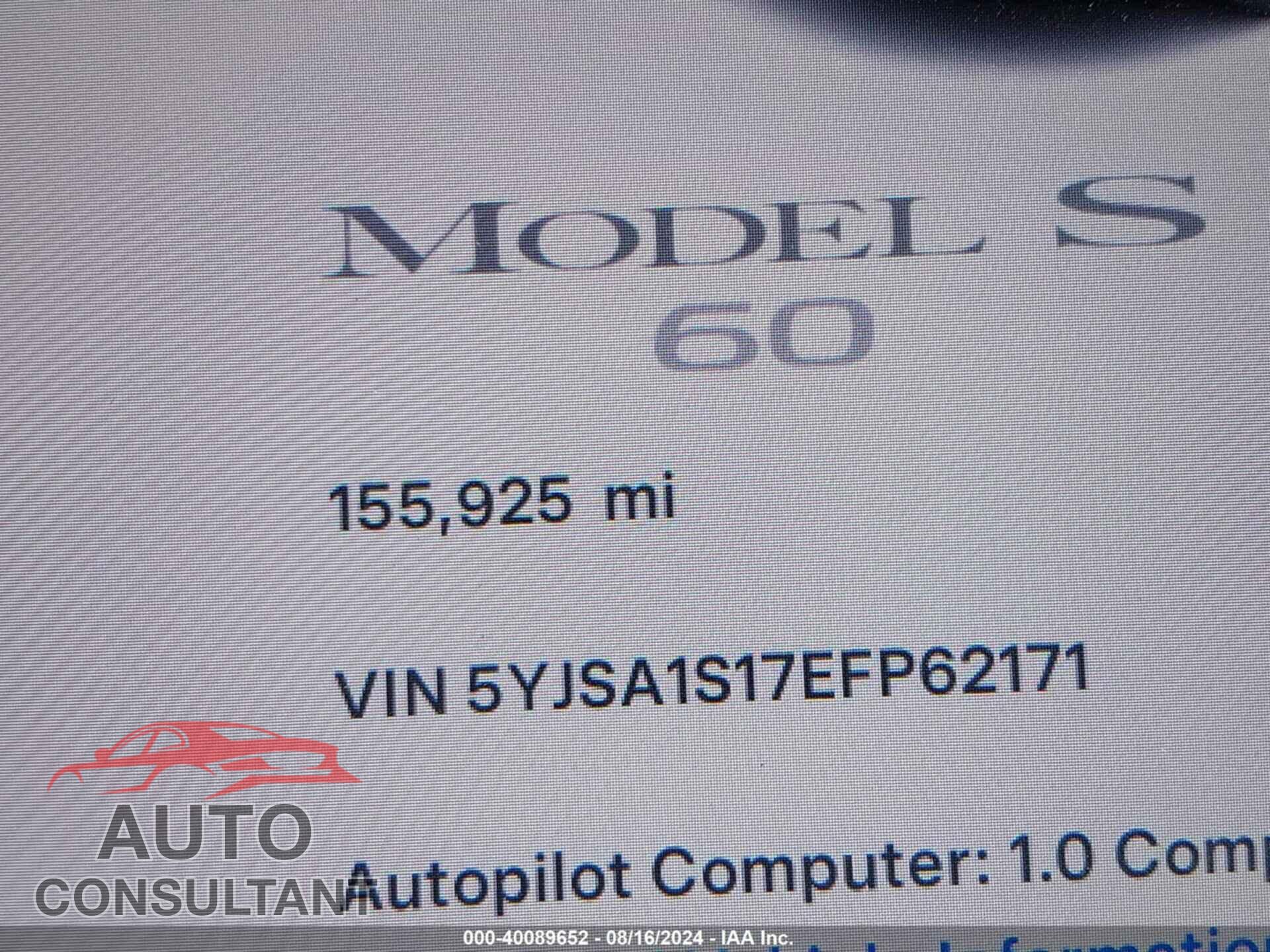 TESLA MODEL S 2014 - 5YJSA1S17EFP62171