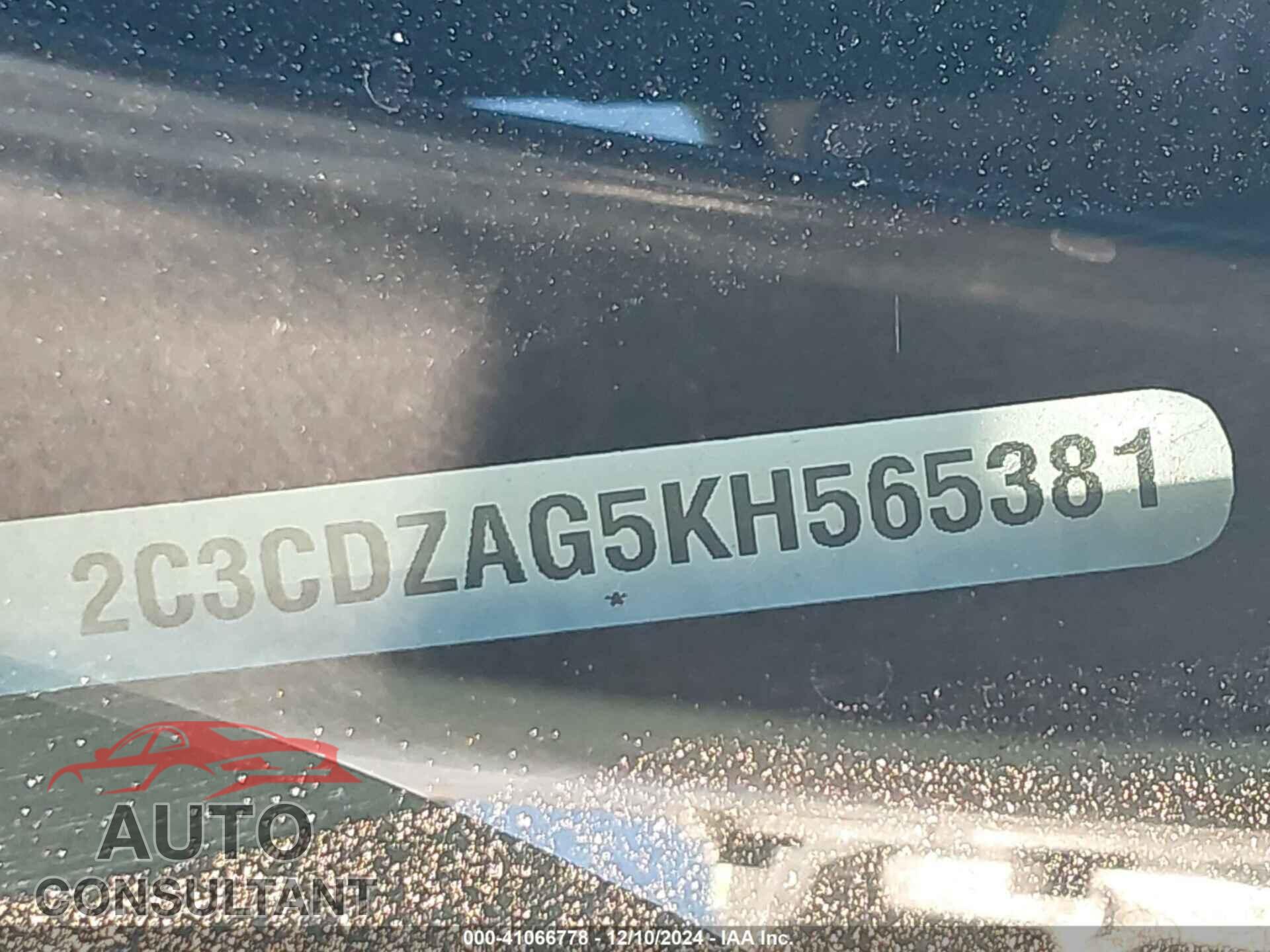 DODGE CHALLENGER 2019 - 2C3CDZAG5KH565381