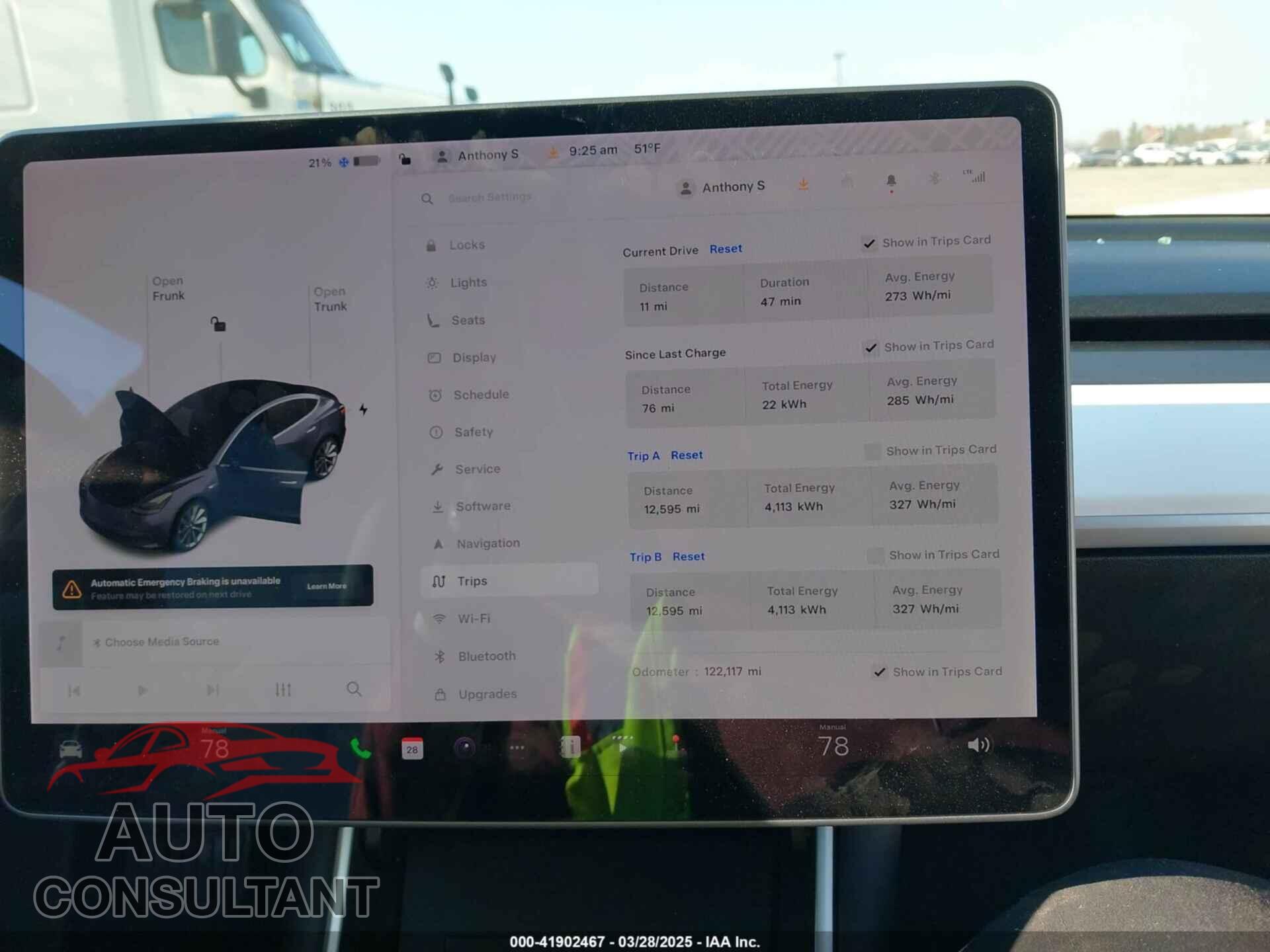 TESLA MODEL 3 2019 - 5YJ3E1EB4KF195538