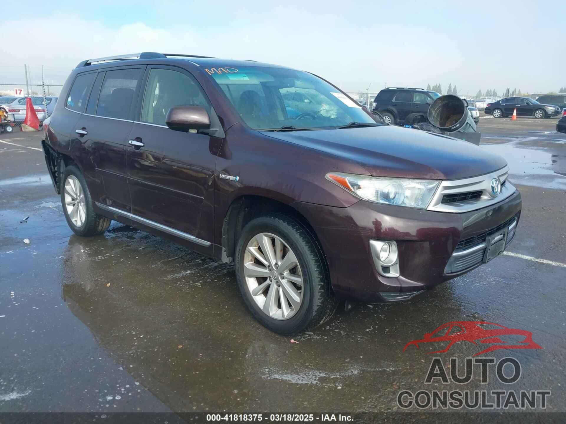 TOYOTA HIGHLANDER HYBRID 2012 - JTEDC3EH7C2008478