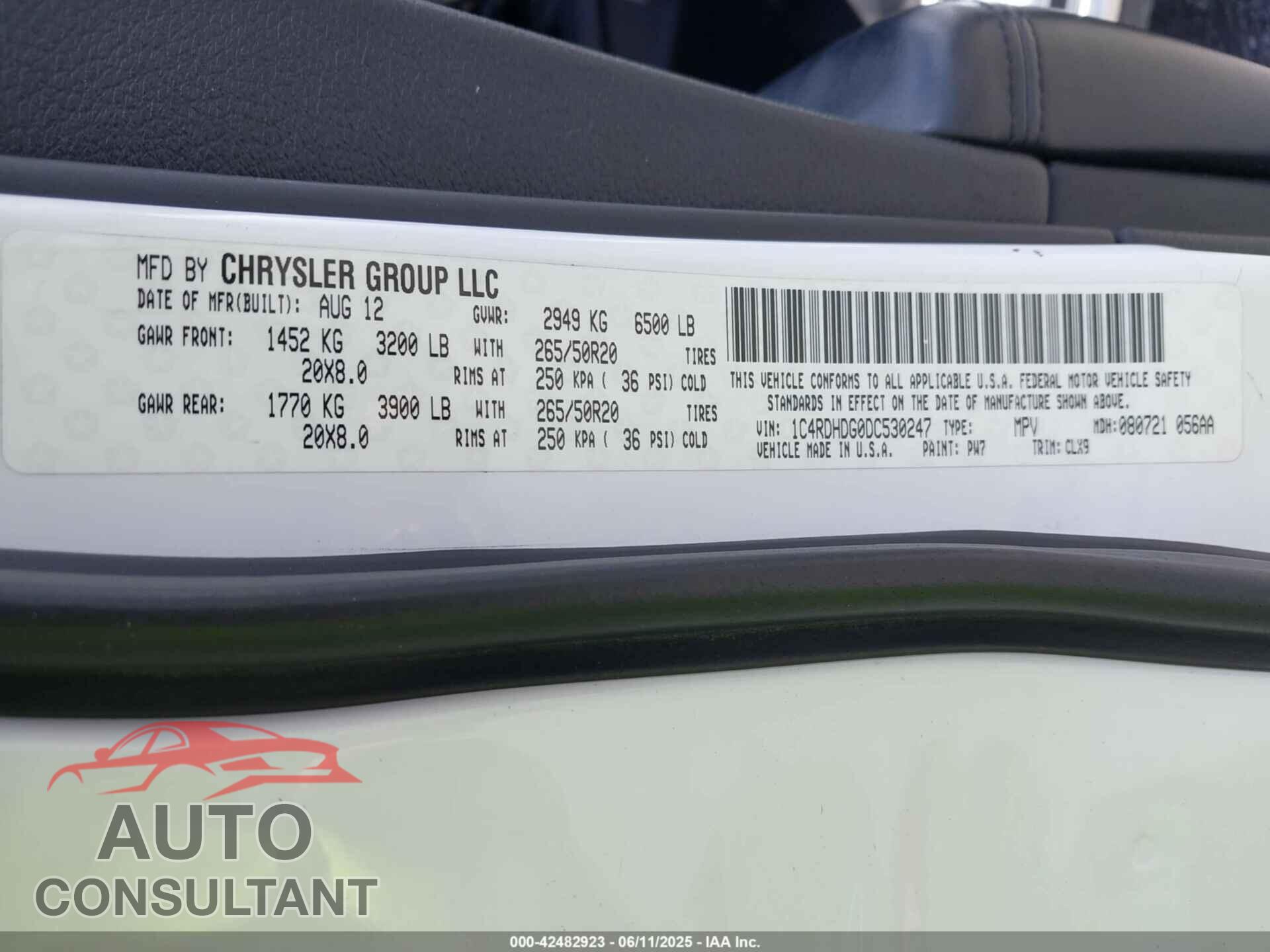 DODGE DURANGO 2013 - 1C4RDHDG0DC530247