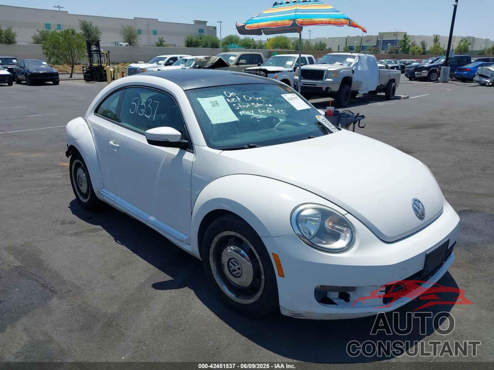 VOLKSWAGEN BEETLE 2013 - 3VWJP7AT0DM619196