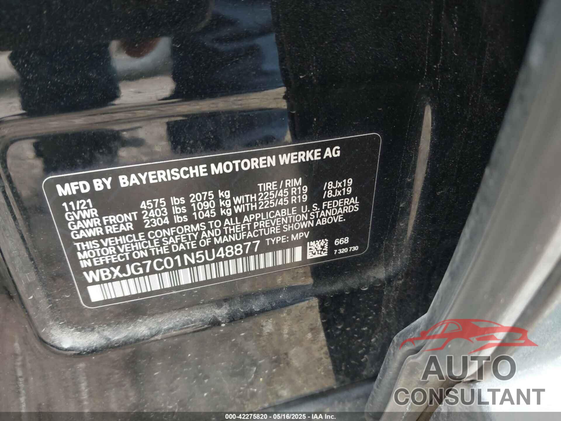 BMW X1 2022 - WBXJG7C01N5U48877