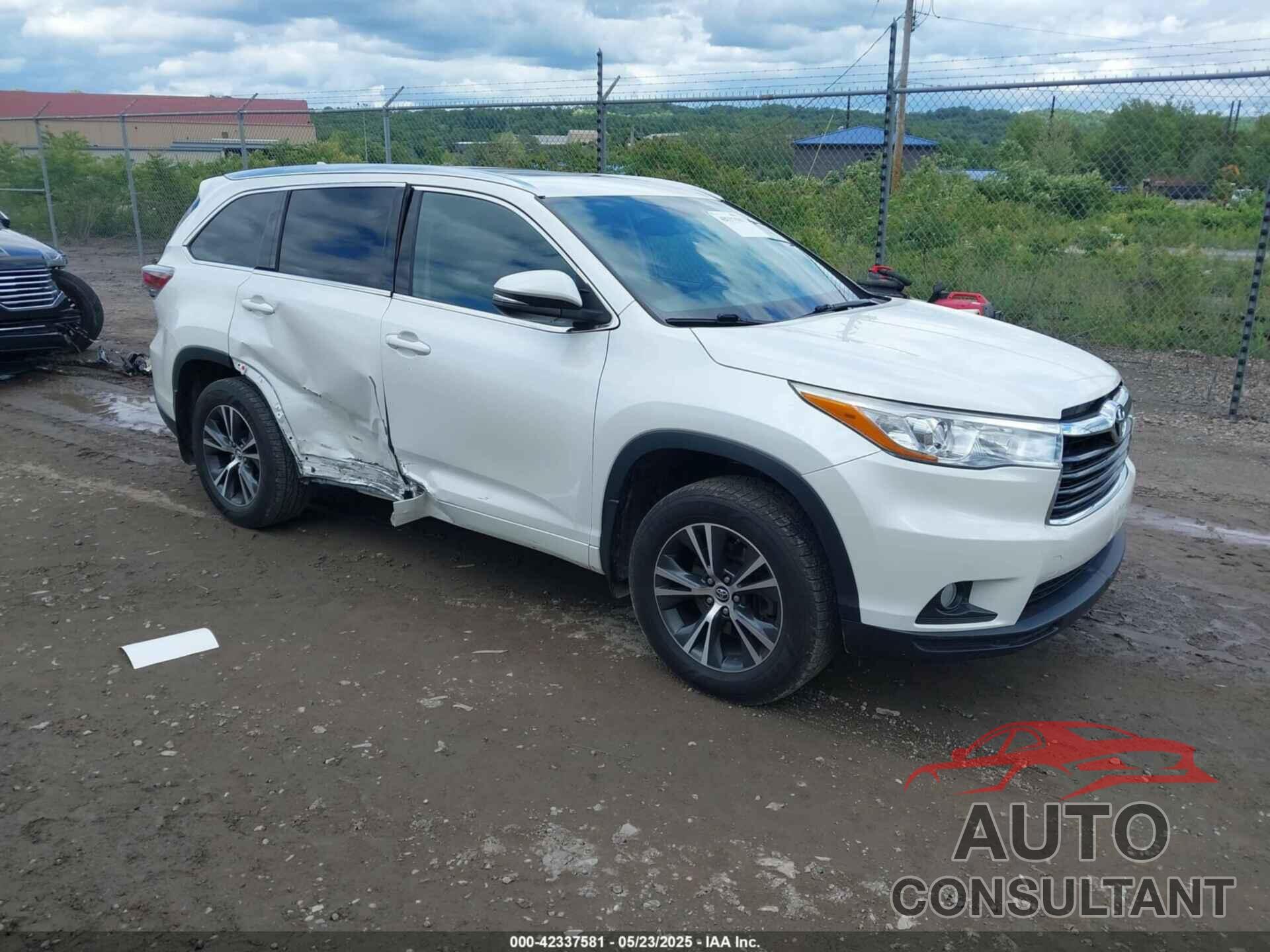 TOYOTA HIGHLANDER 2016 - 5TDJKRFH6GS260362