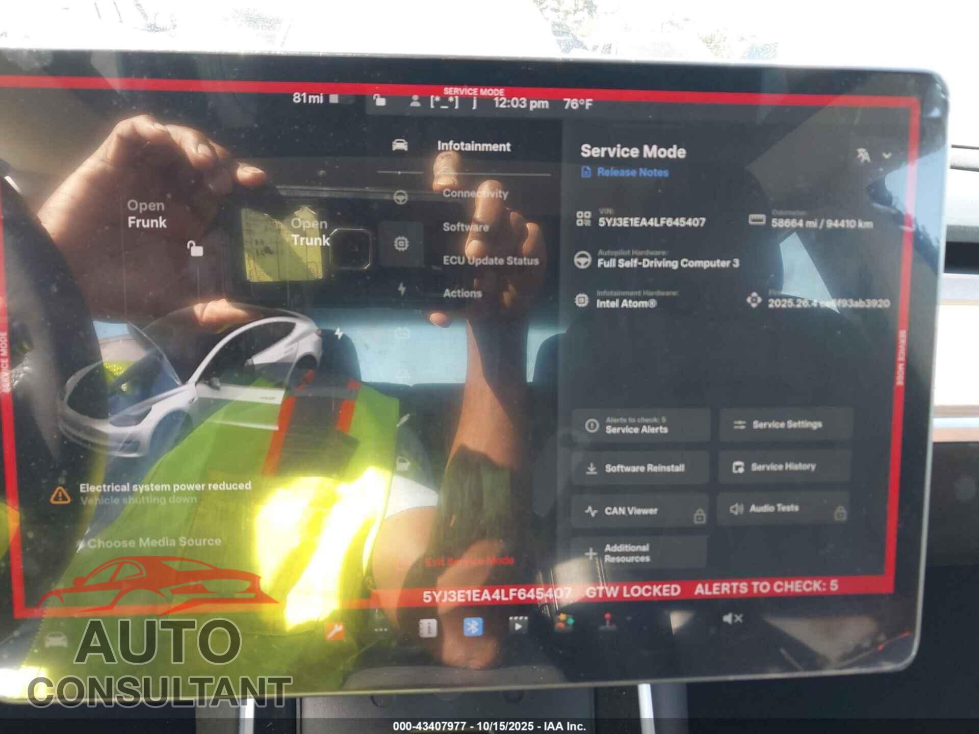 TESLA MODEL 3 2020 - 5YJ3E1EA4LF645407