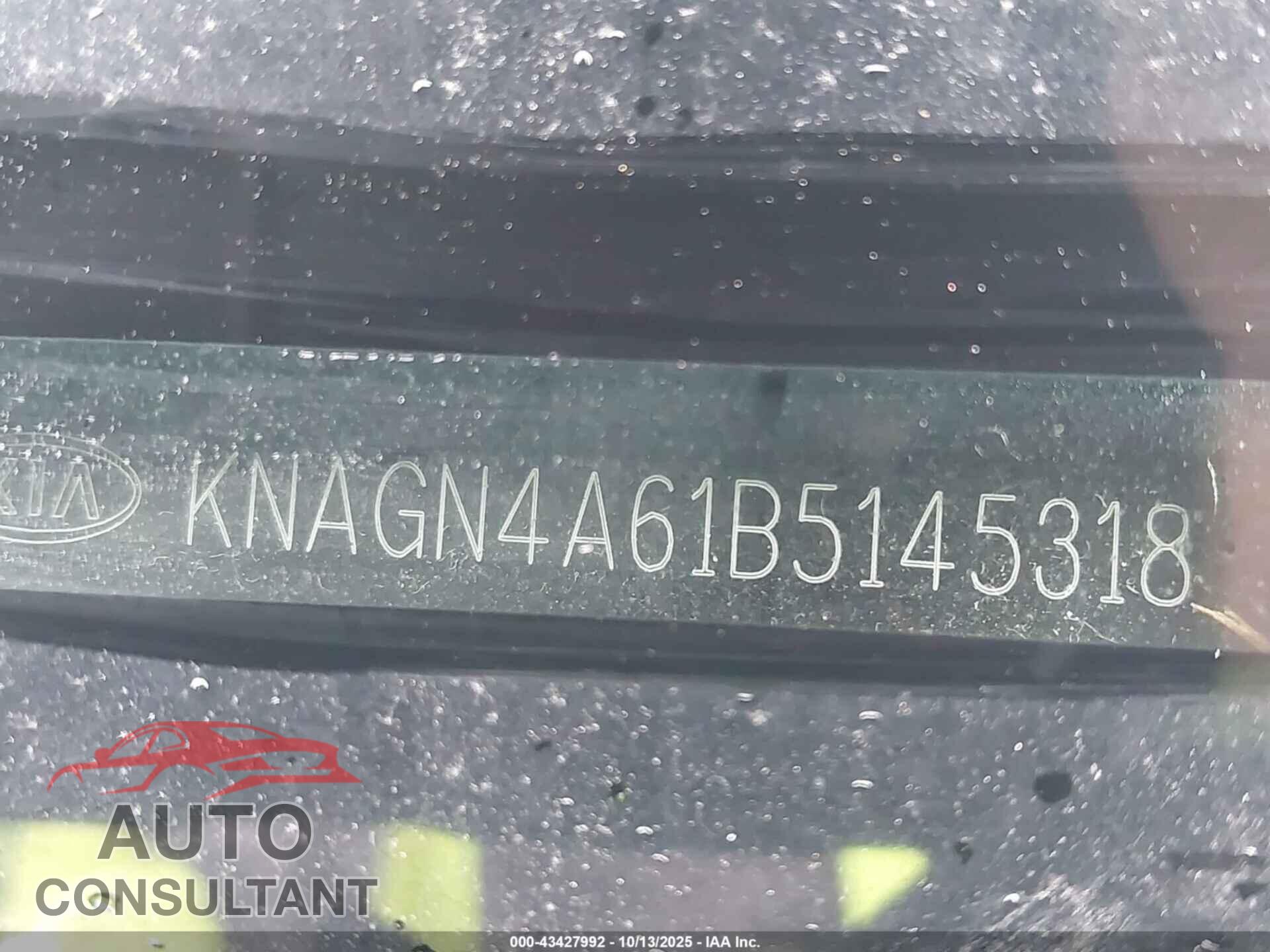 KIA OPTIMA 2011 - KNAGN4A61B5145318