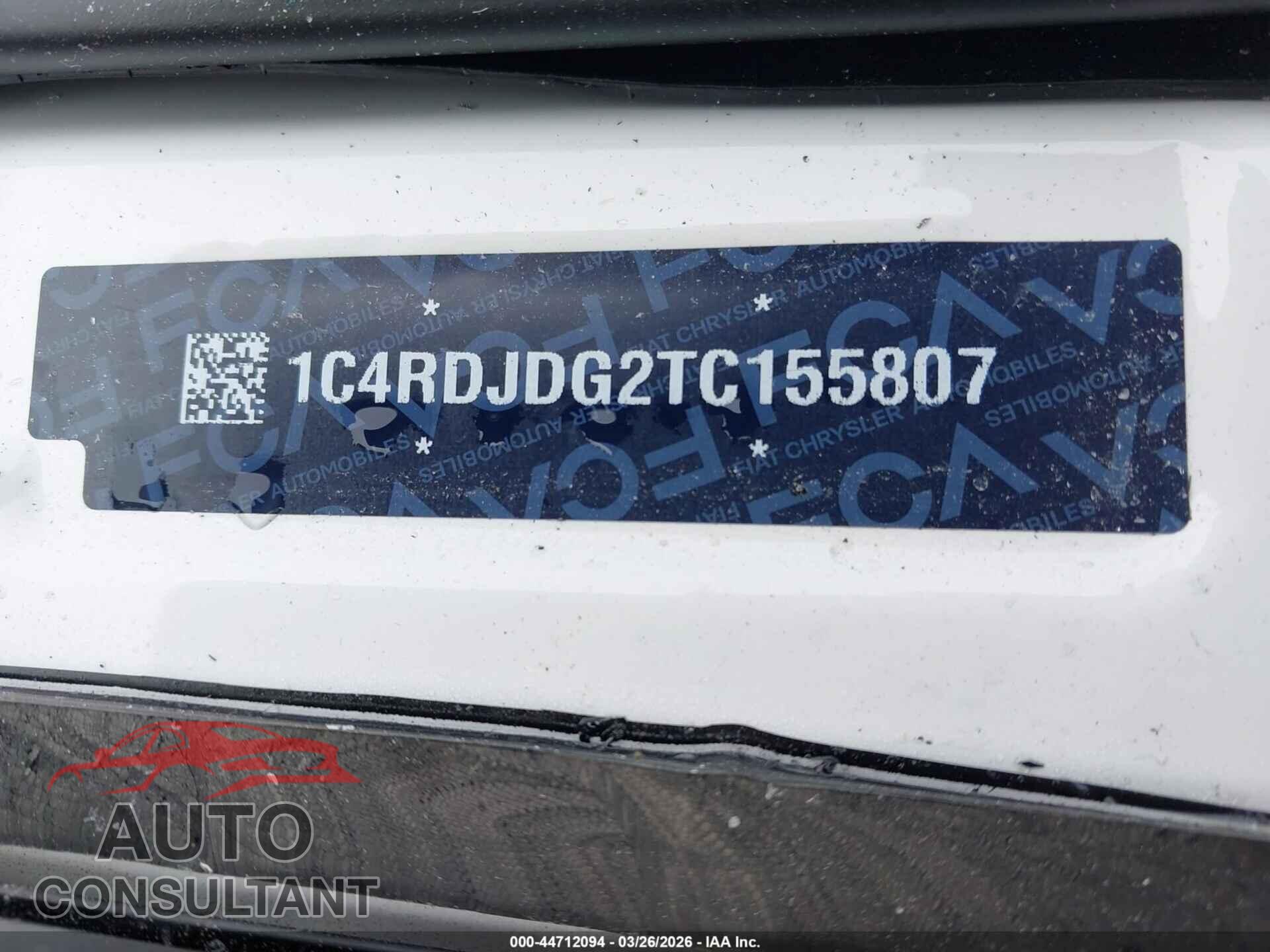 DODGE DURANGO 2026 - 1C4RDJDG2TC155807