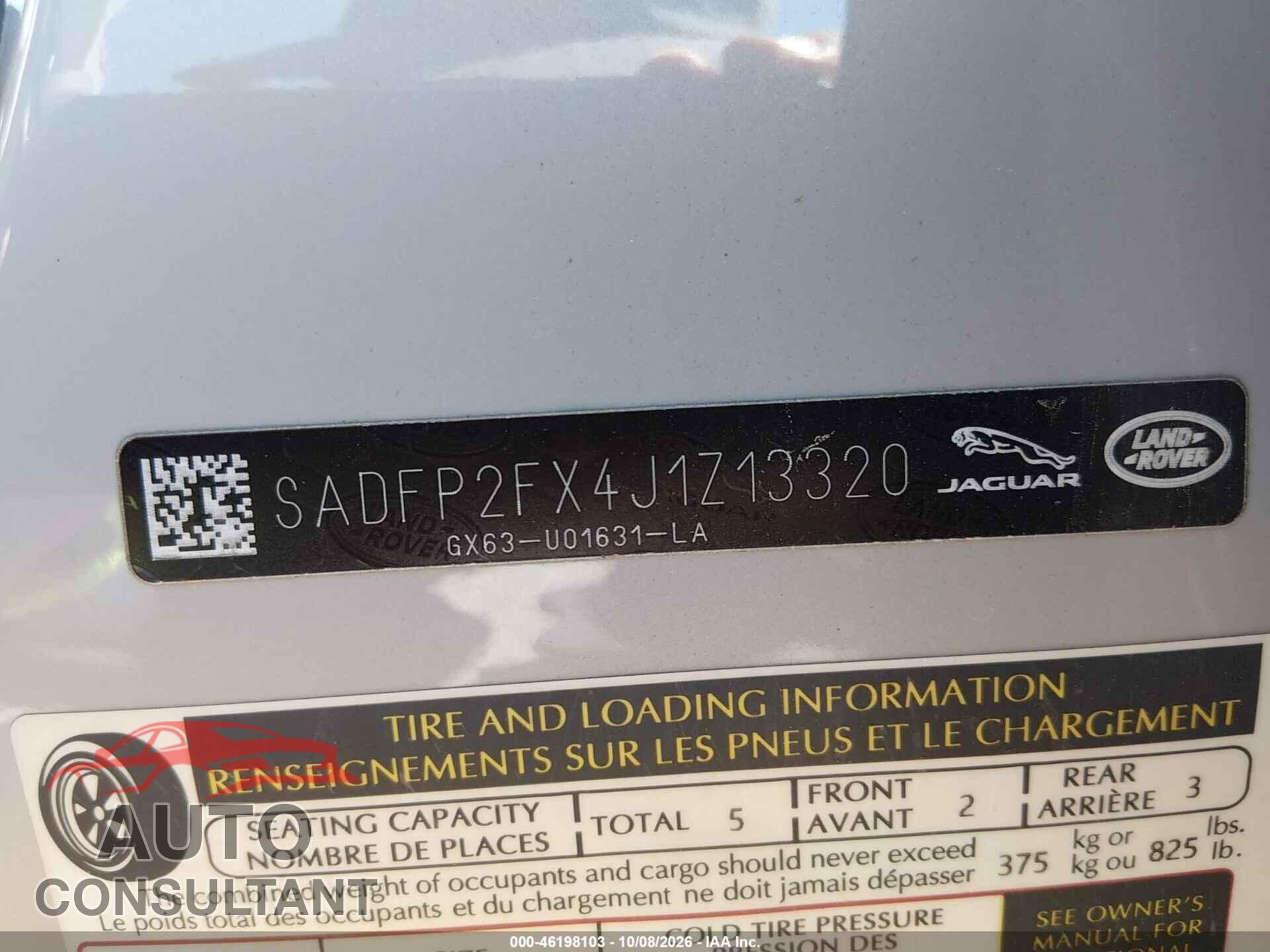 JAGUAR E-PACE 2018 - SADFP2FX4J1Z13320