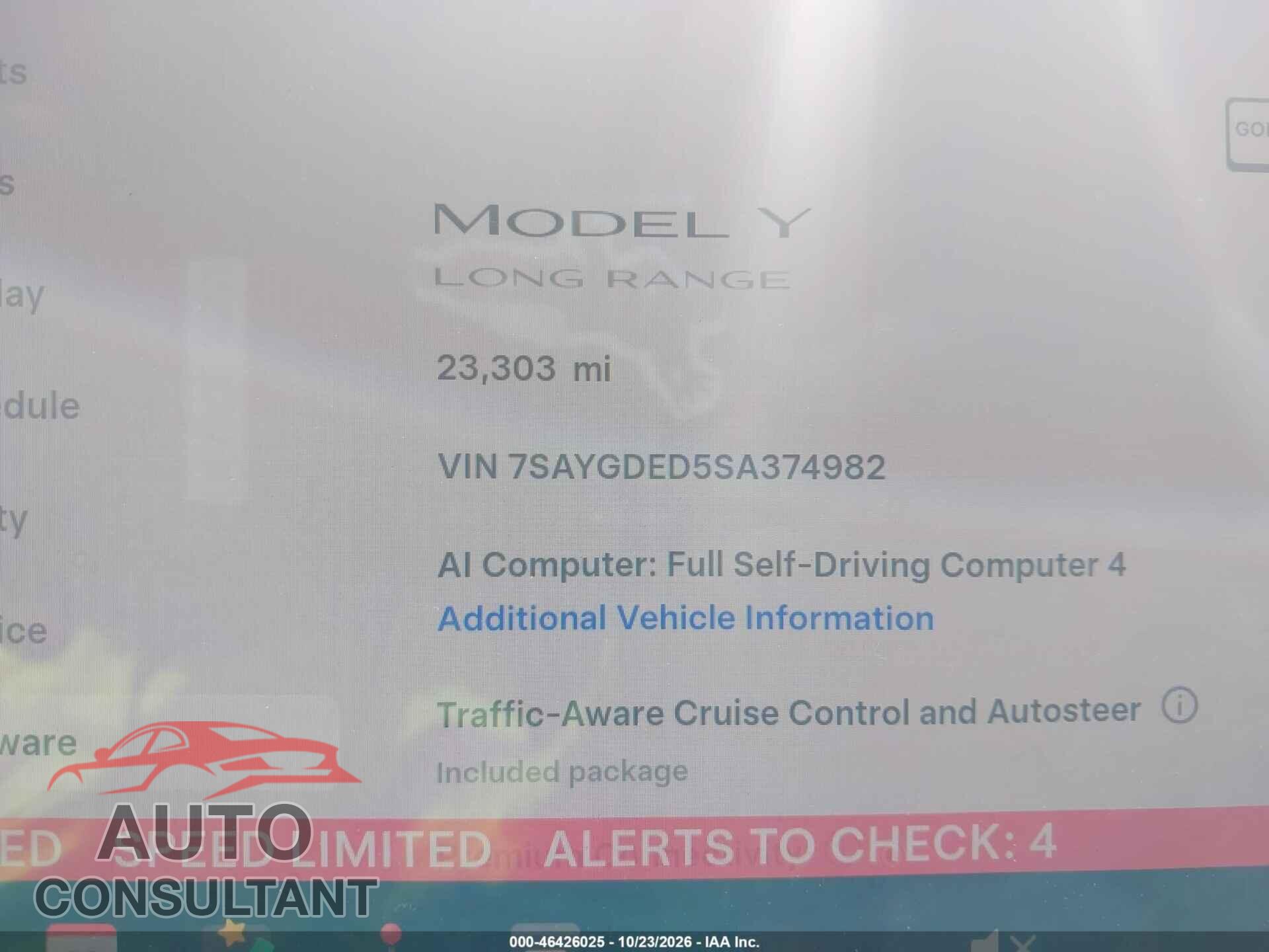 TESLA MODEL Y 2025 - 7SAYGDED5SA374982