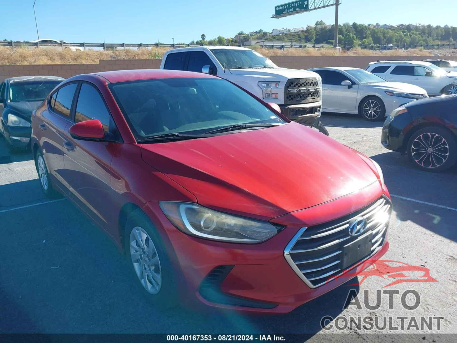 HYUNDAI ELANTRA 2017 - KMHD74LF3HU108570