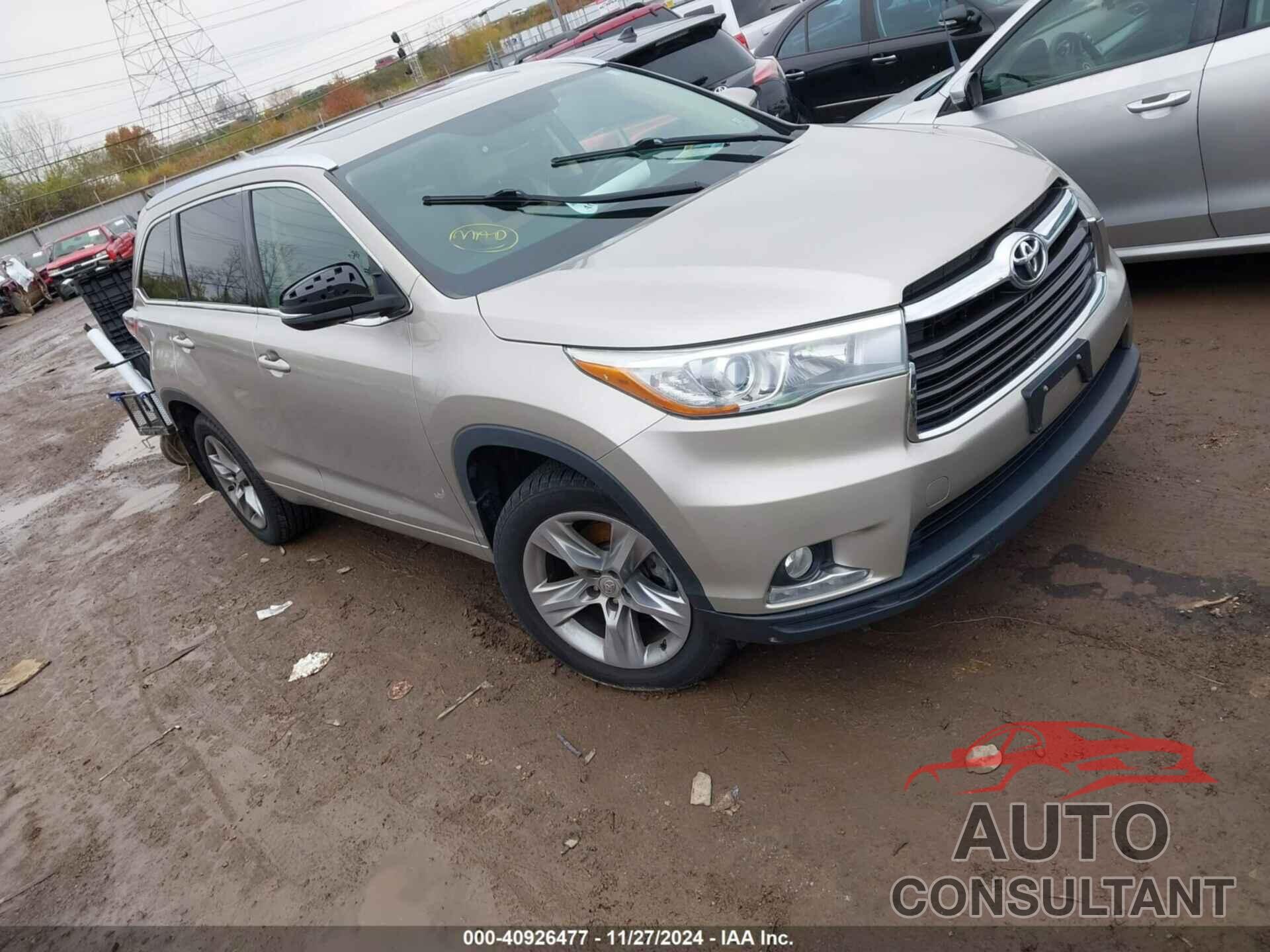 TOYOTA HIGHLANDER 2015 - 5TDDKRFH8FS135598