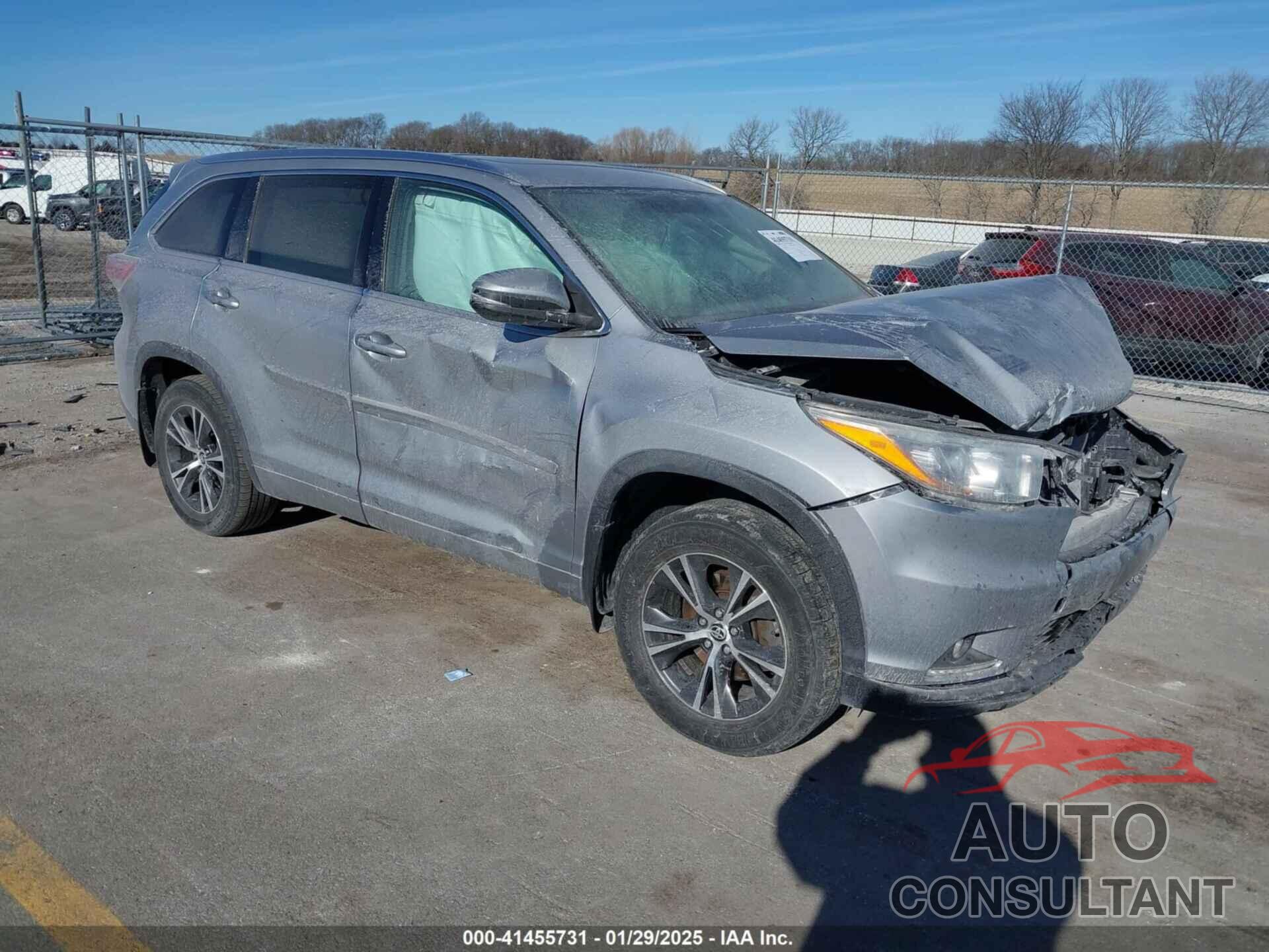 TOYOTA HIGHLANDER 2016 - 5TDJKRFH8GS289359
