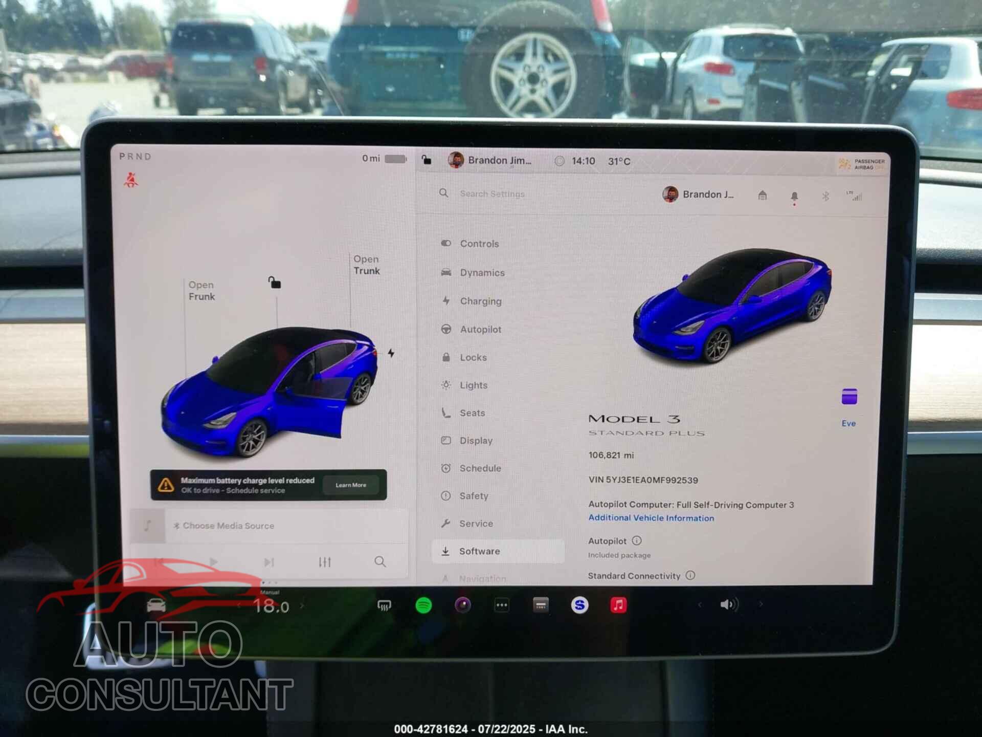 TESLA MODEL 3 2021 - 5YJ3E1EA0MF992539
