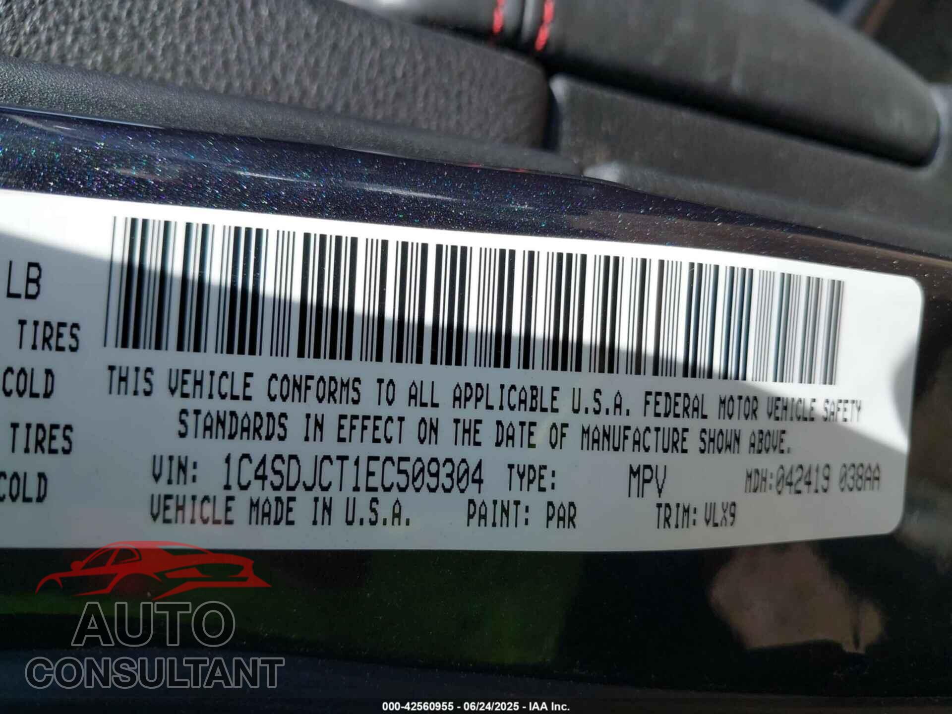 DODGE DURANGO 2014 - 1C4SDJCT1EC509304