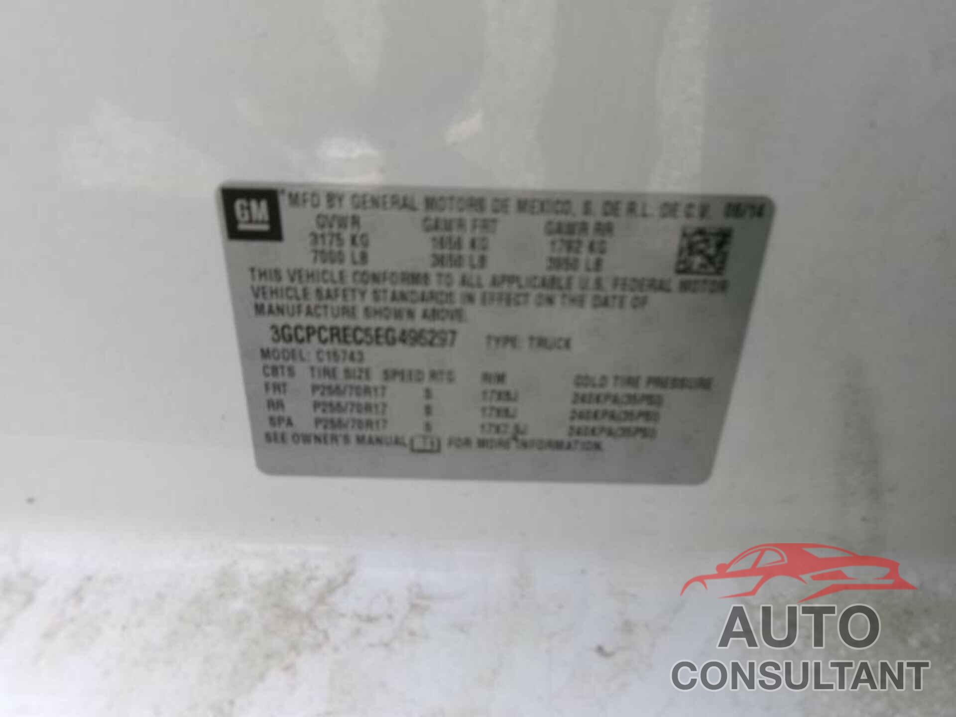 CHEVROLET SILVERADO 2014 - 3GCPCREC5EG496297