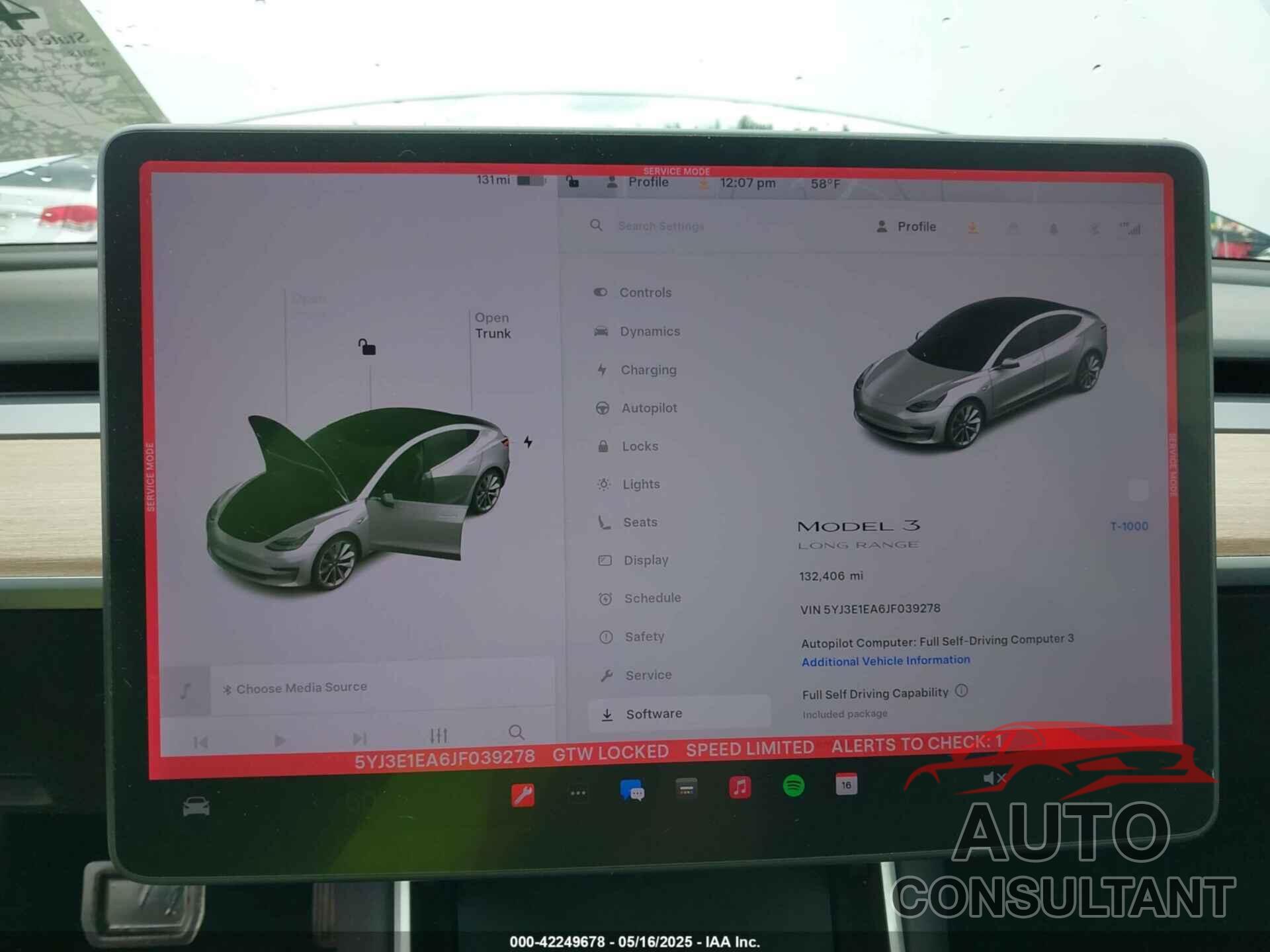 TESLA MODEL 3 2018 - 5YJ3E1EA6JF039278