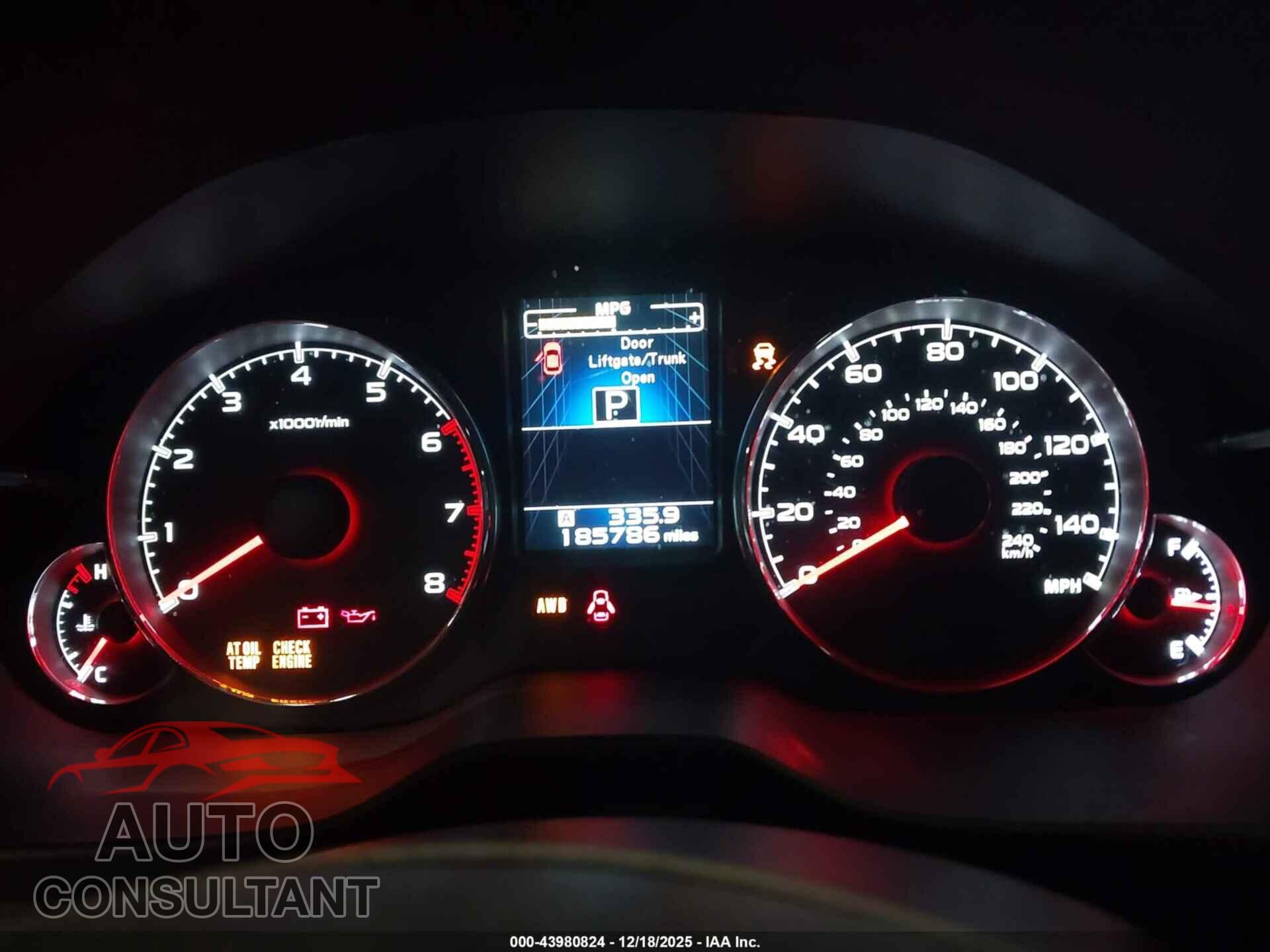 SUBARU OUTBACK 2014 - 4S4BRBLC4E3207993