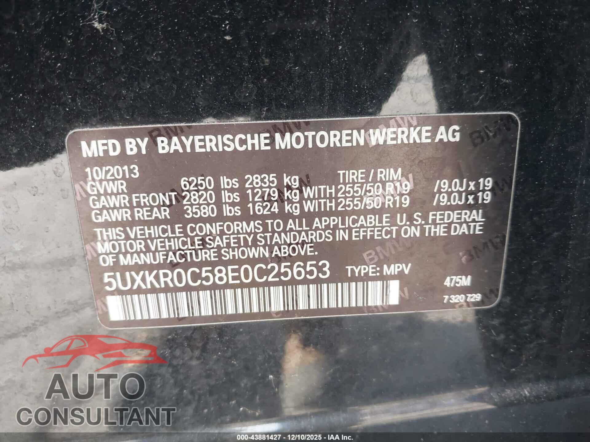 BMW X5 2014 - 5UXKR0C58E0C25653