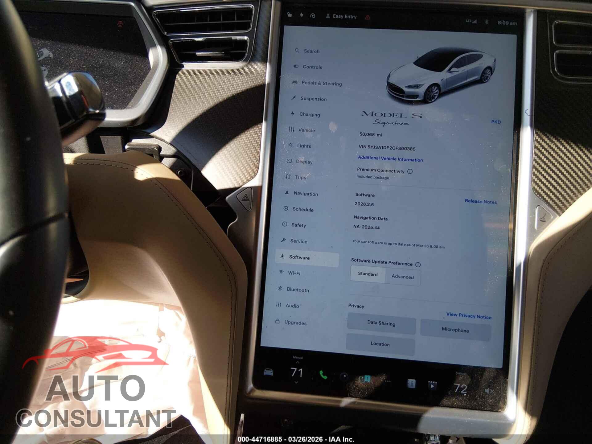 TESLA MODEL S 2012 - 5YJSA1DP2CFS00385