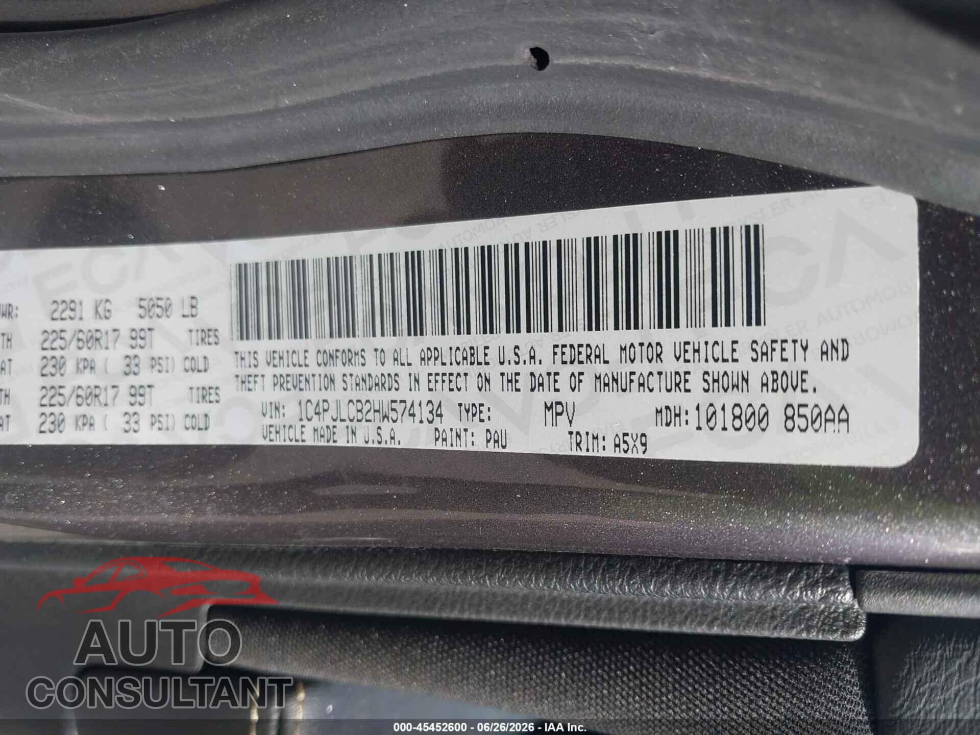 JEEP CHEROKEE 2017 - 1C4PJLCB2HW574134