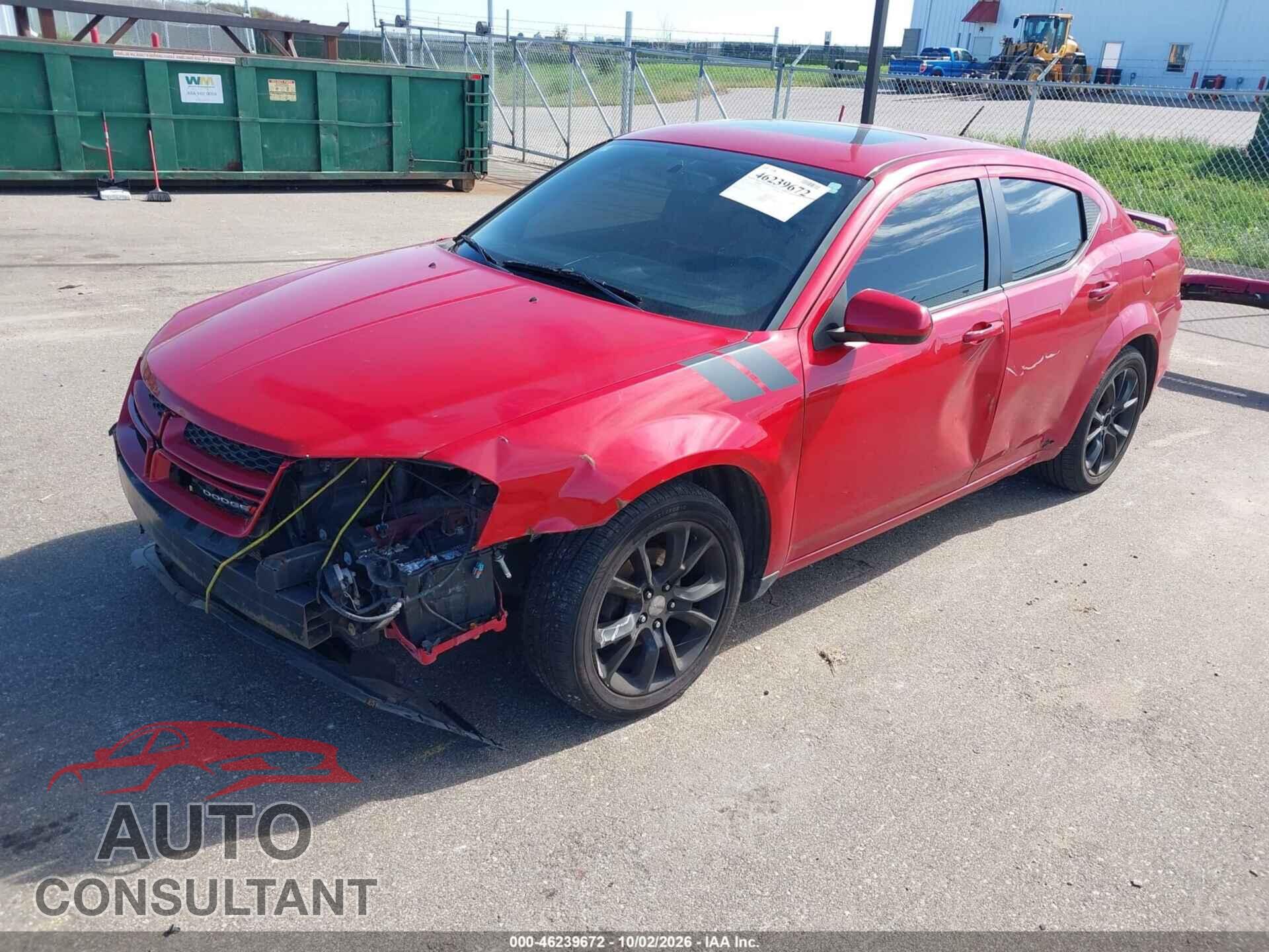 DODGE AVENGER 2013 - 1C3CDZBG3DN544585
