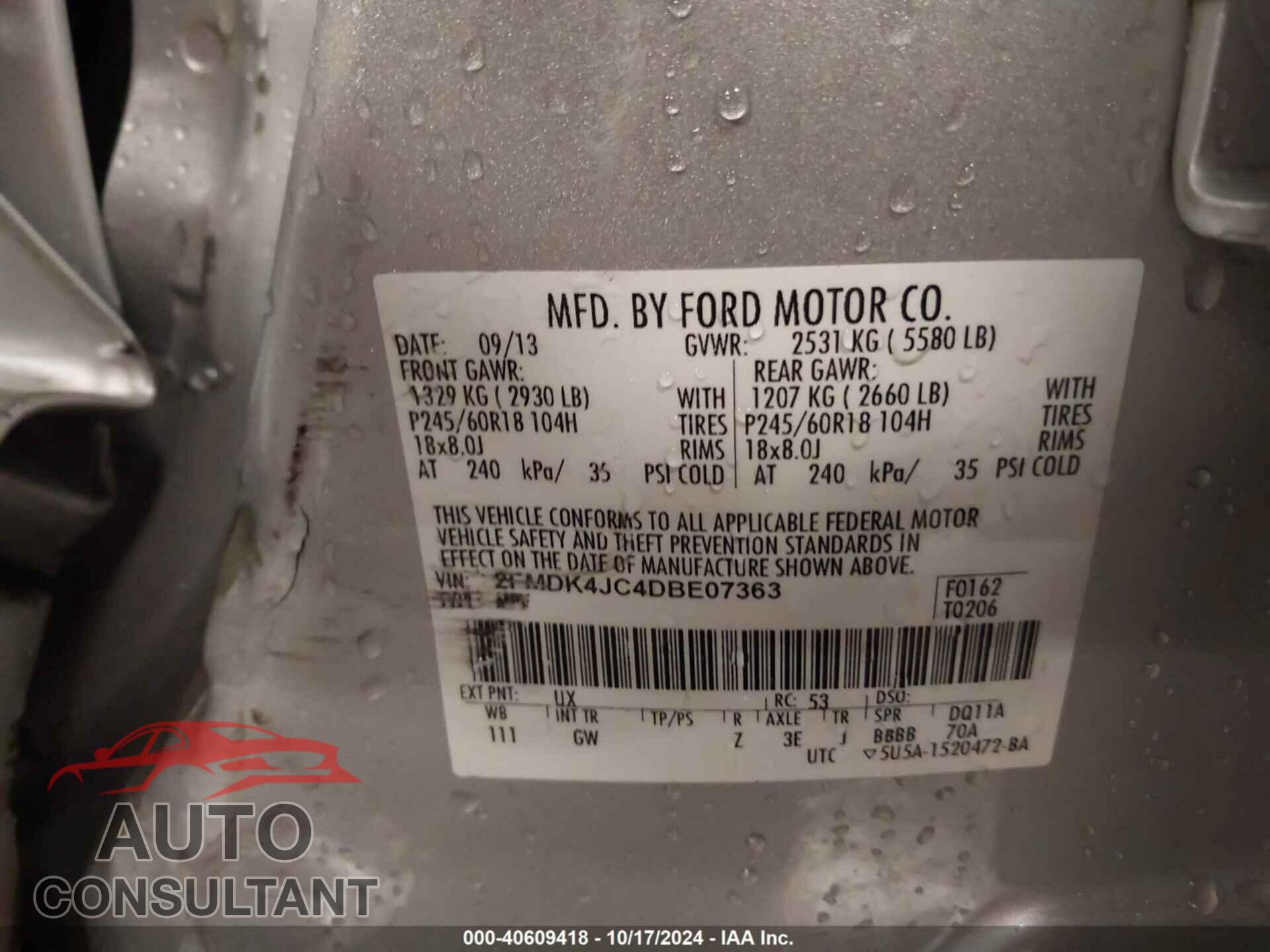 FORD EDGE 2013 - 2FMDK4JC4DBE07363