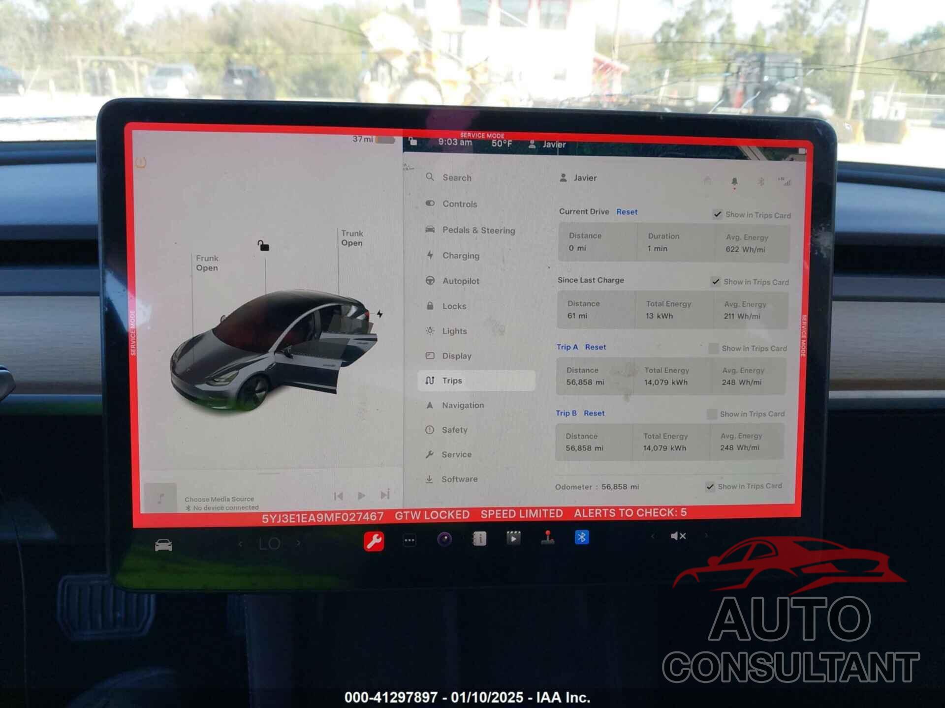 TESLA MODEL 3 2021 - 5YJ3E1EA9MF027467