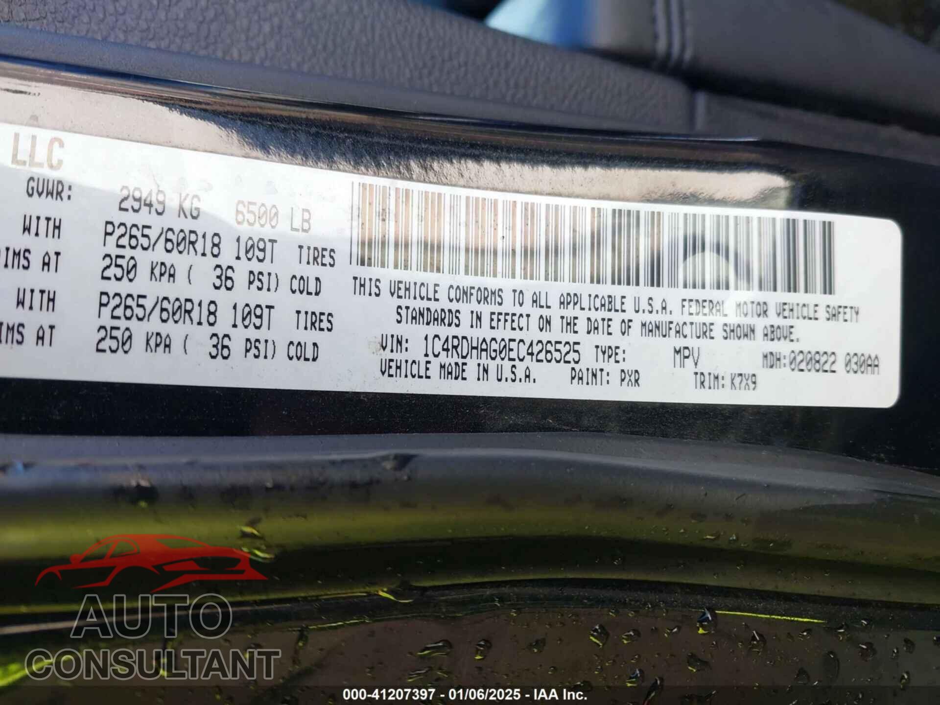 DODGE DURANGO 2014 - 1C4RDHAG0EC426525
