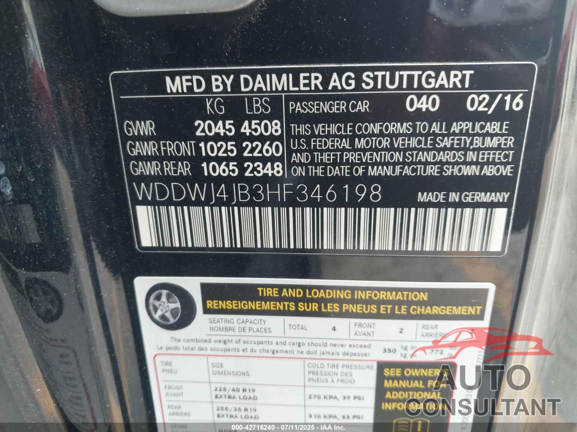 MERCEDES-BENZ C 300 2017 - WDDWJ4JB3HF346198