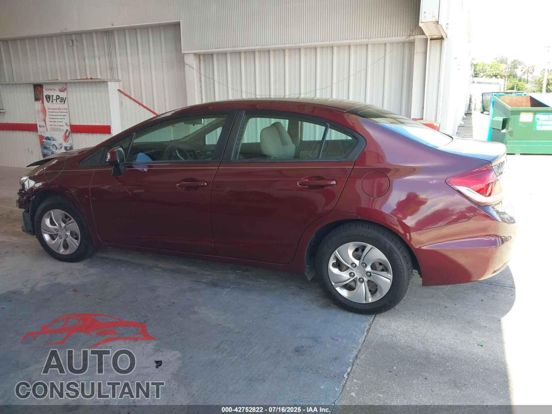 HONDA CIVIC 2013 - 19XFB2F55DE045497