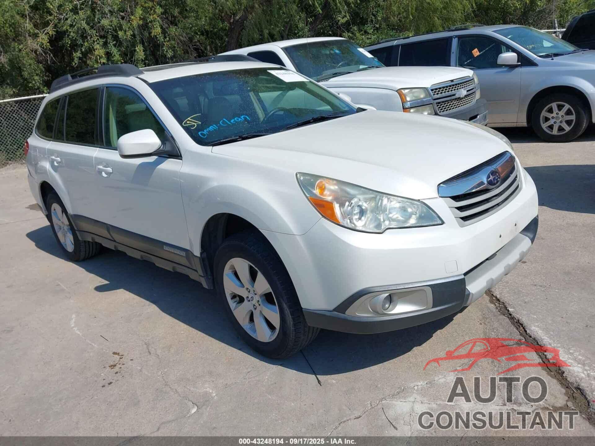 SUBARU OUTBACK 2012 - 4S4BRBLC0C3289427
