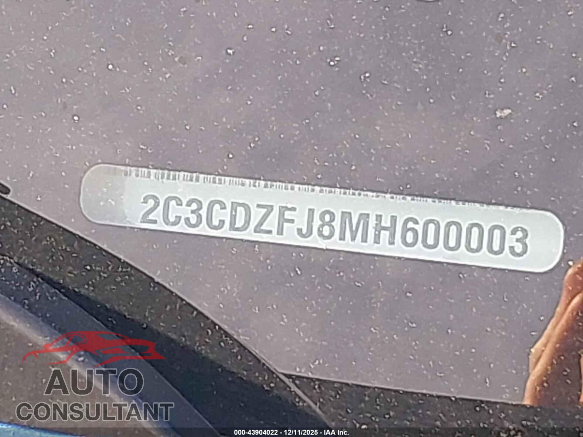 DODGE CHALLENGER 2021 - 2C3CDZFJ8MH600003
