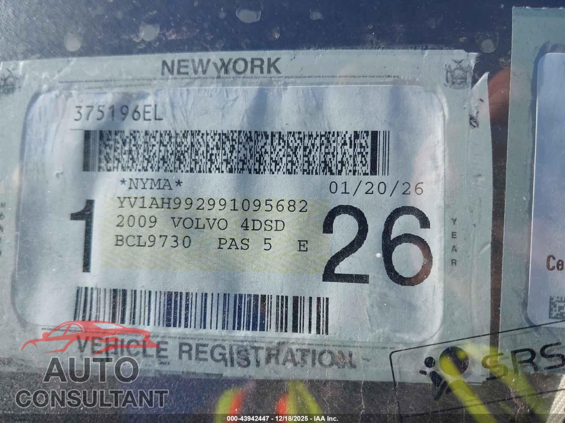 VOLVO S80 2009 - YV1AH992991095682
