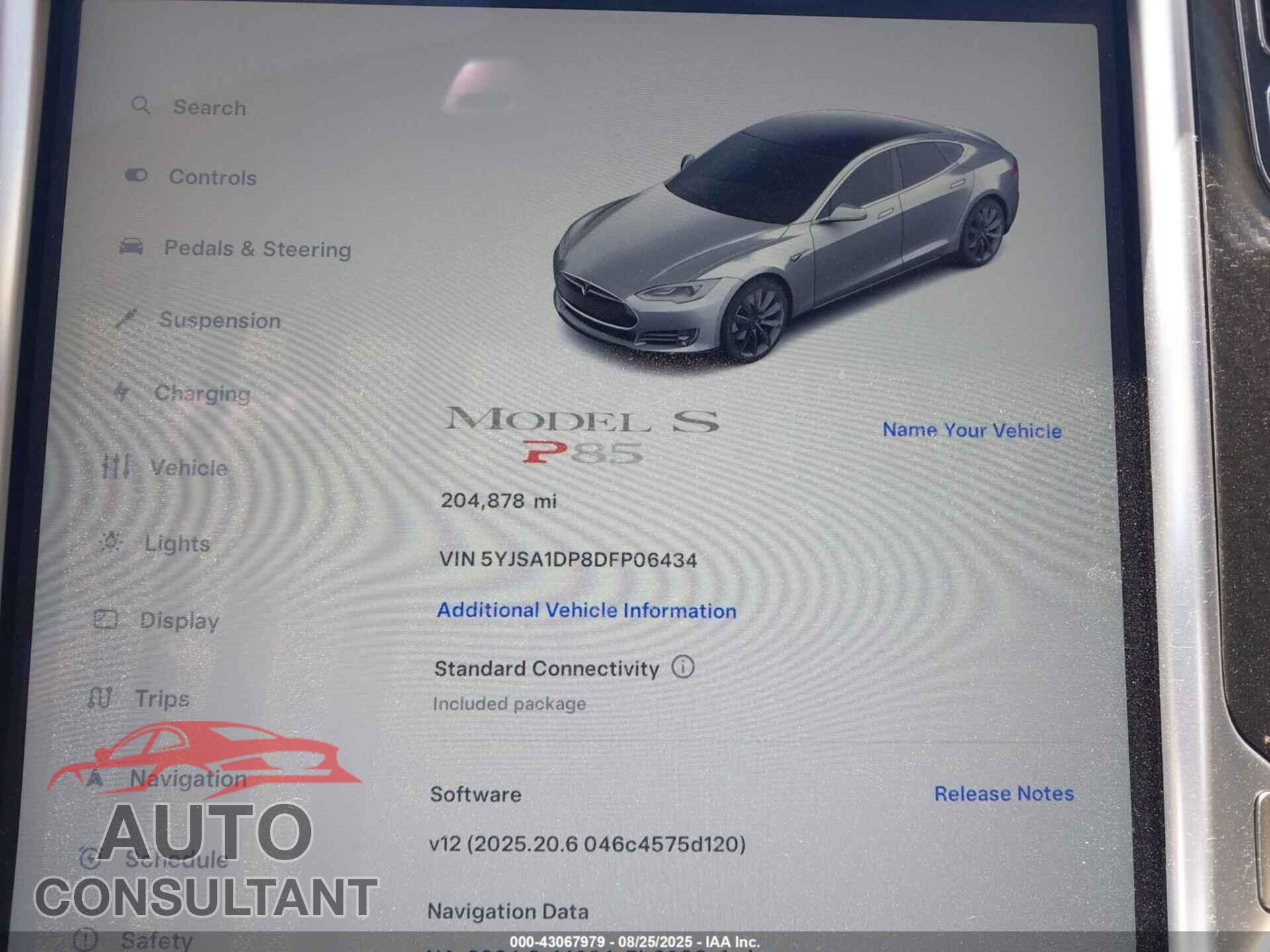 TESLA MODEL S 2013 - 5YJSA1DP8DFP06434