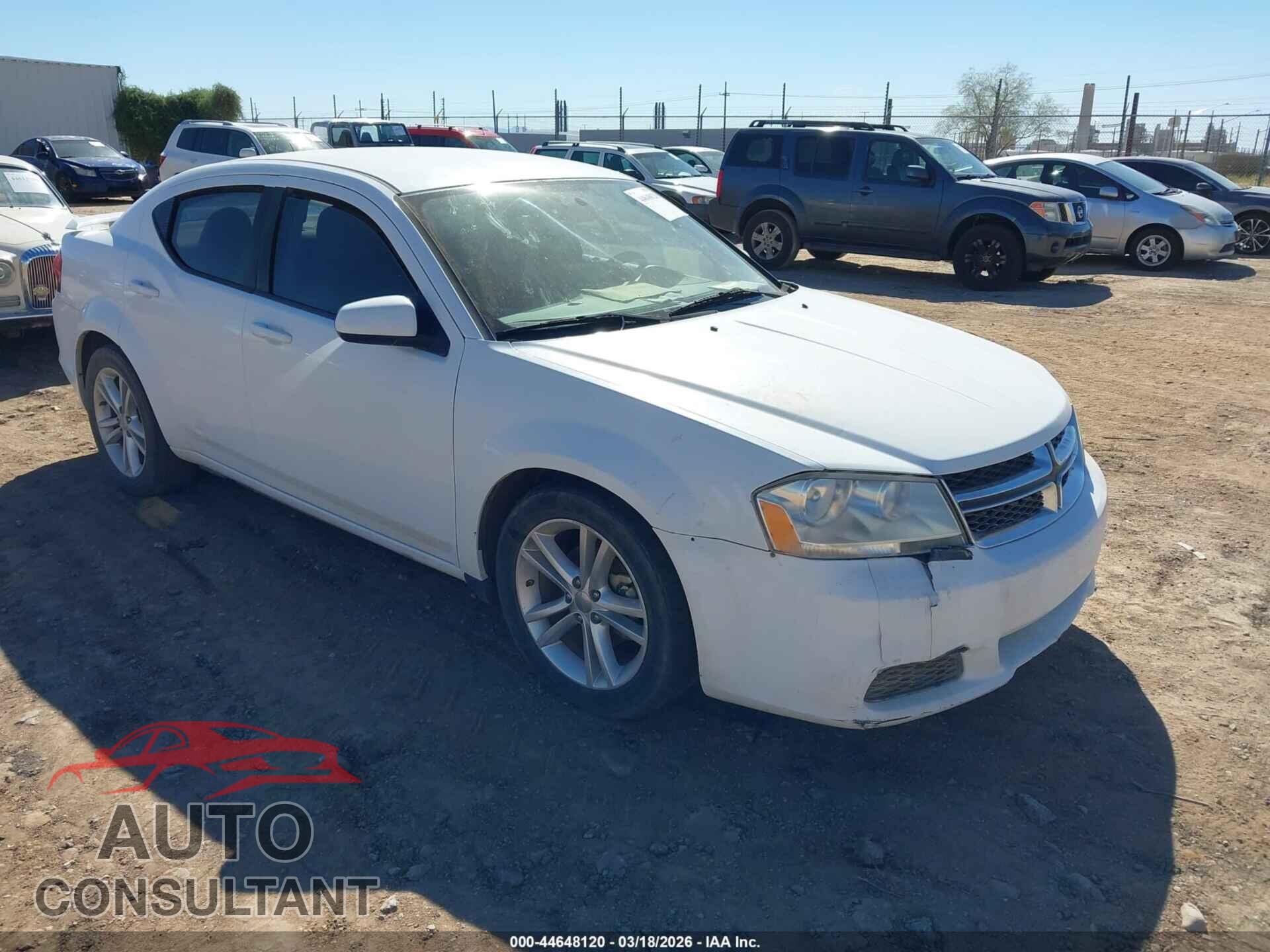 DODGE AVENGER 2012 - 1C3CDZCB8CN215317