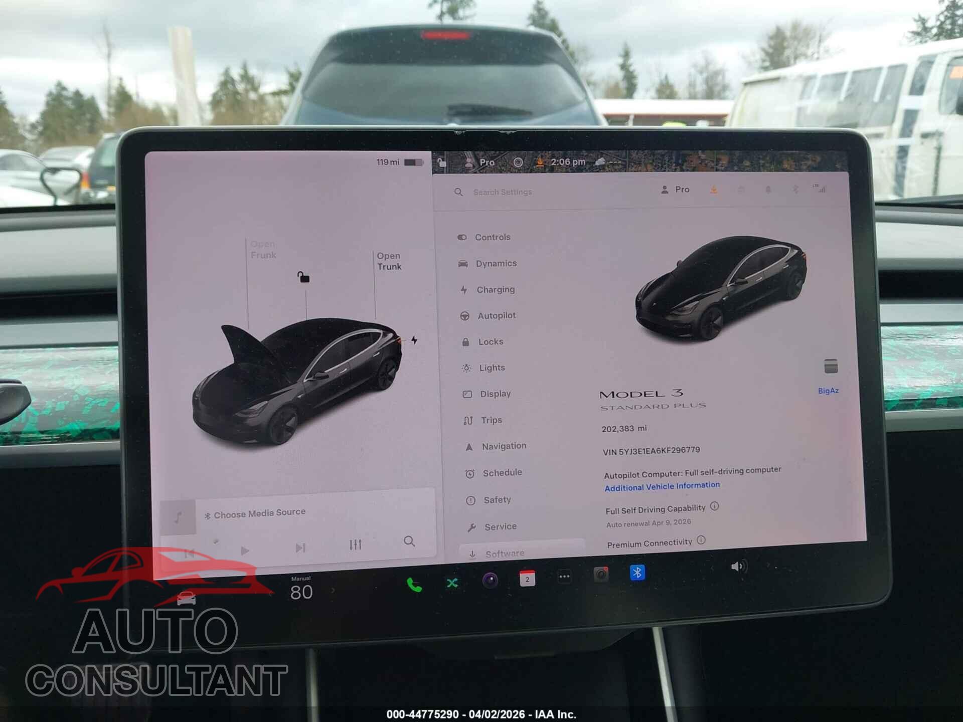 TESLA MODEL 3 2019 - 5YJ3E1EA6KF296779