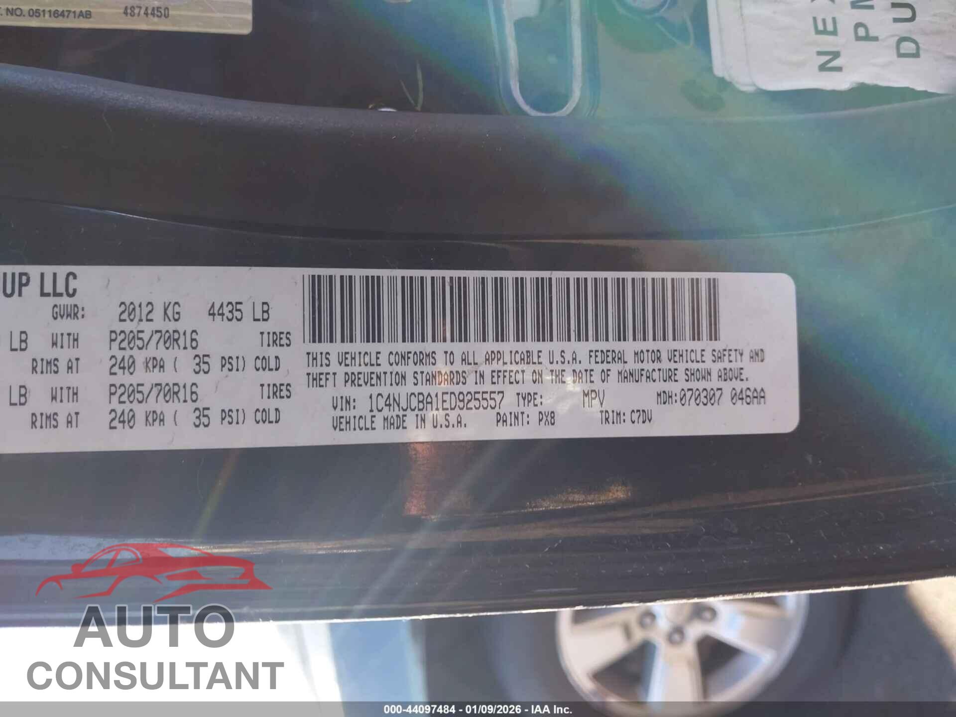 JEEP COMPASS 2014 - 1C4NJCBA1ED925557