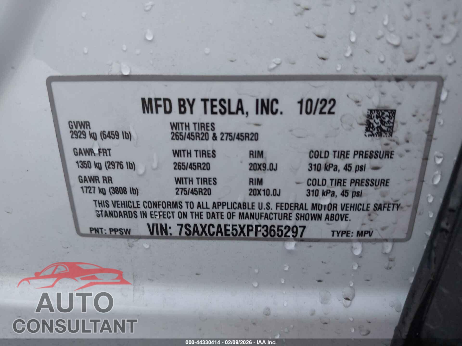 TESLA MODEL X 2023 - 7SAXCAE5XPF365297