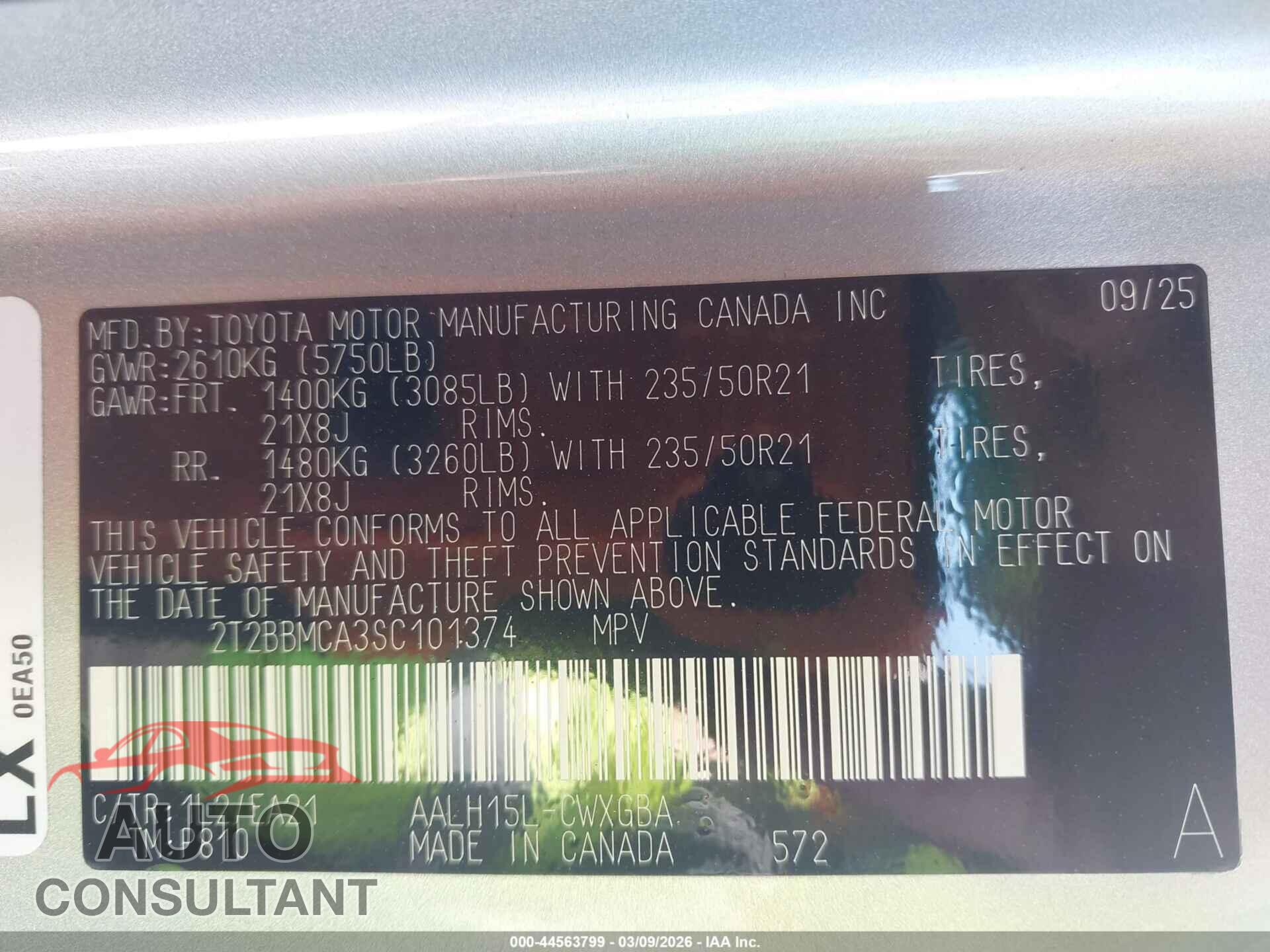 LEXUS RX 350H 2025 - 2T2BBMCA3SC101374